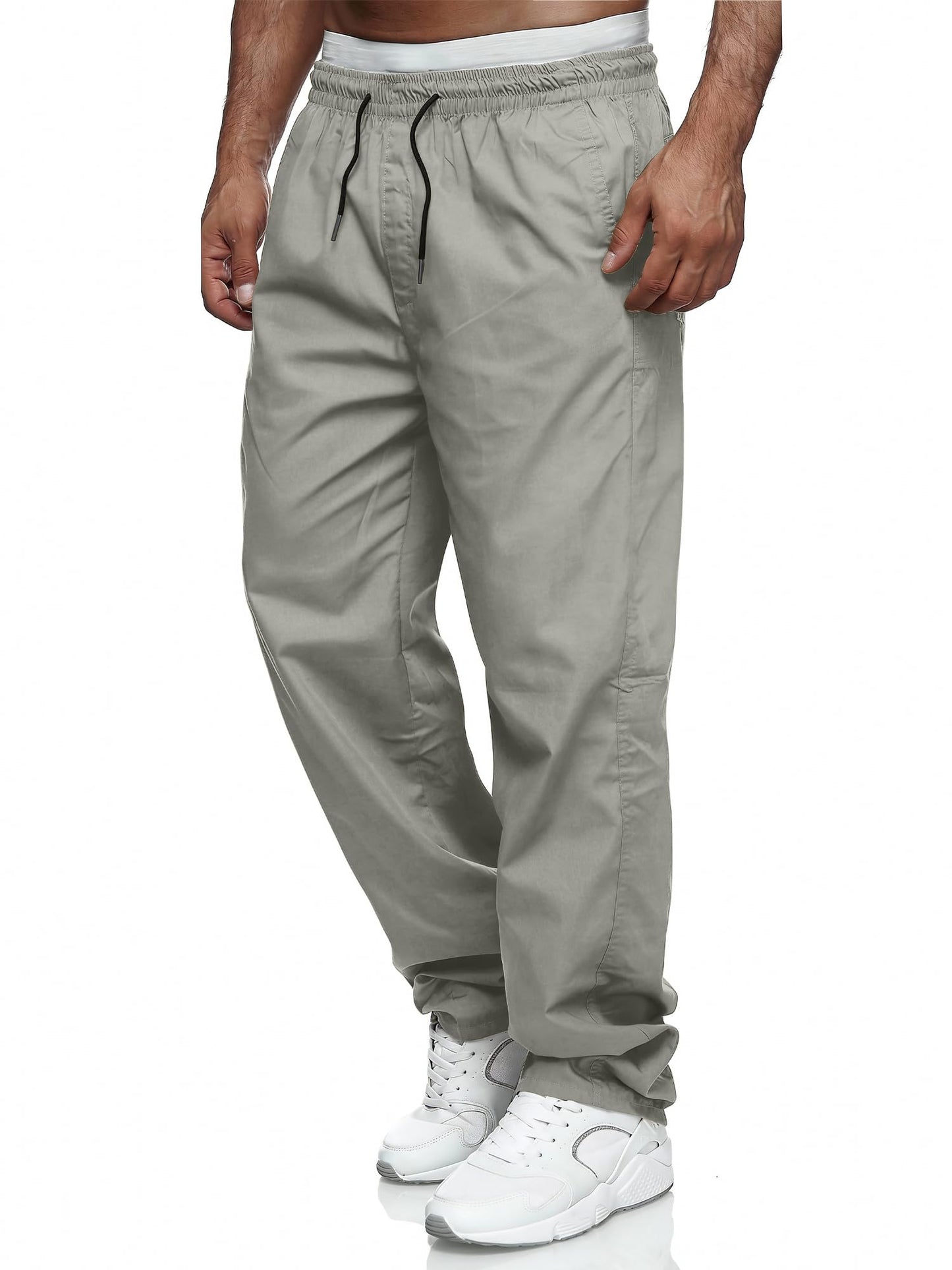 Comdecevis Men's Relaxed Fit Elastic Waist Casual Pants | Soft fabric, breathable joggers, drawstring design, sweatpants with pockets, travel, hiking