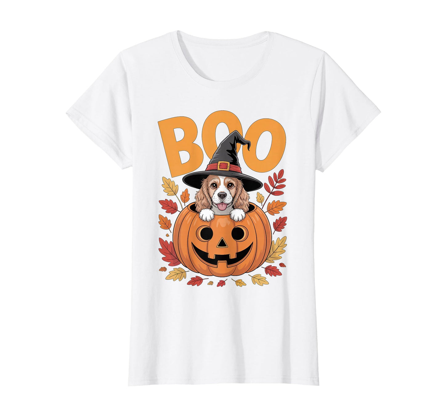 Cocker Costume on Pumpkin Halloween Cocker Spaniel T-Shirt
