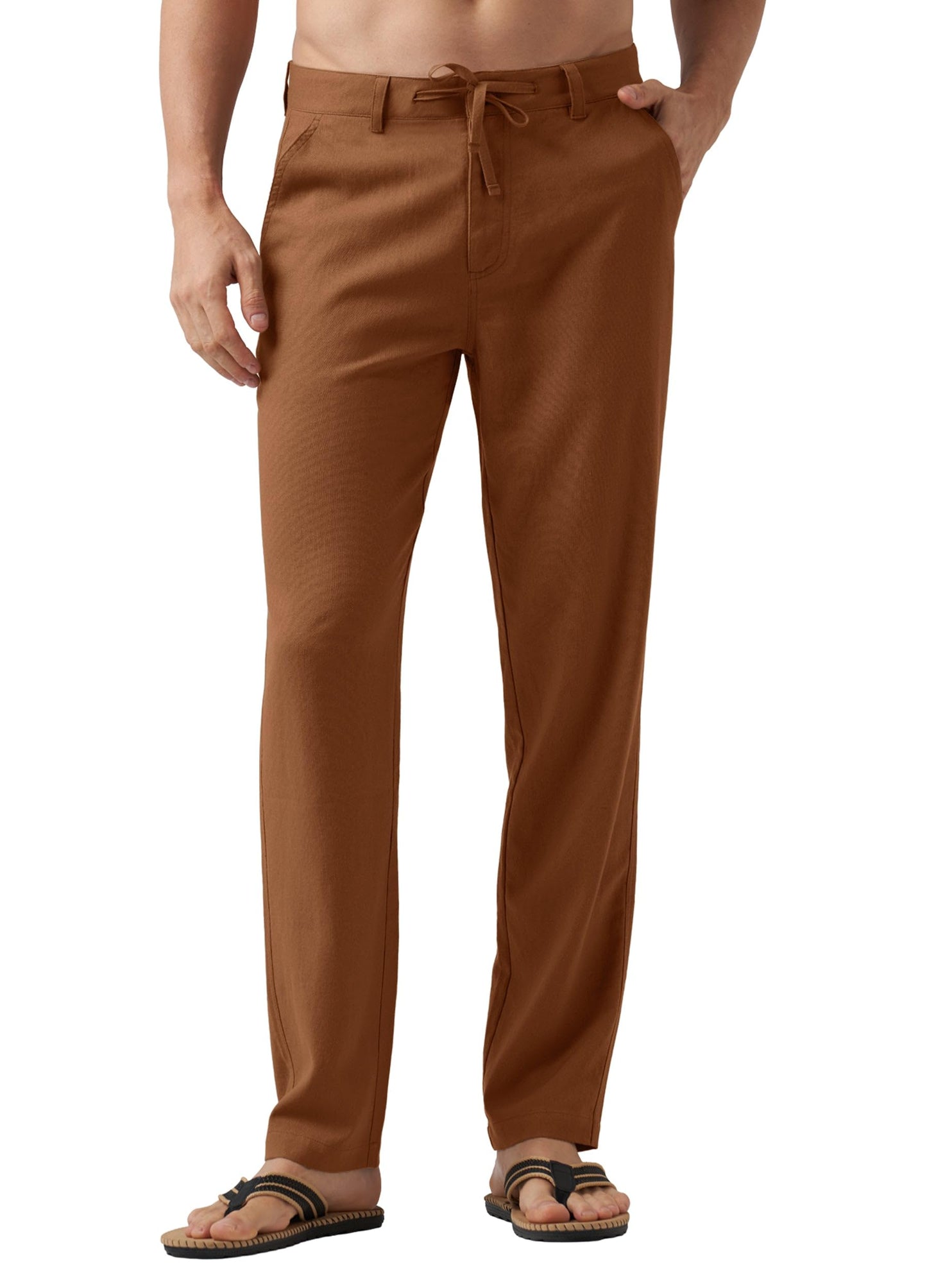 Willit Men's Linen Pants Casual with Pockets 29" 30" 32" | Linen Dress Pants, Drawstring, Beach Summer Travel, Lightweight Trousers