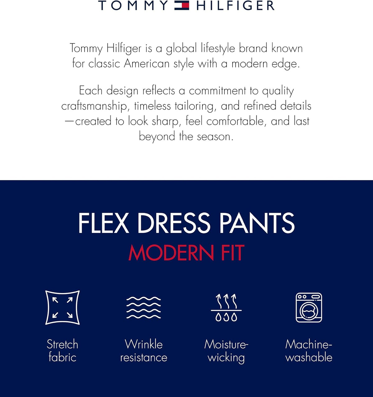 Tommy Hilfiger Men's Modern-Fit Comfort Stretch Performance Pant