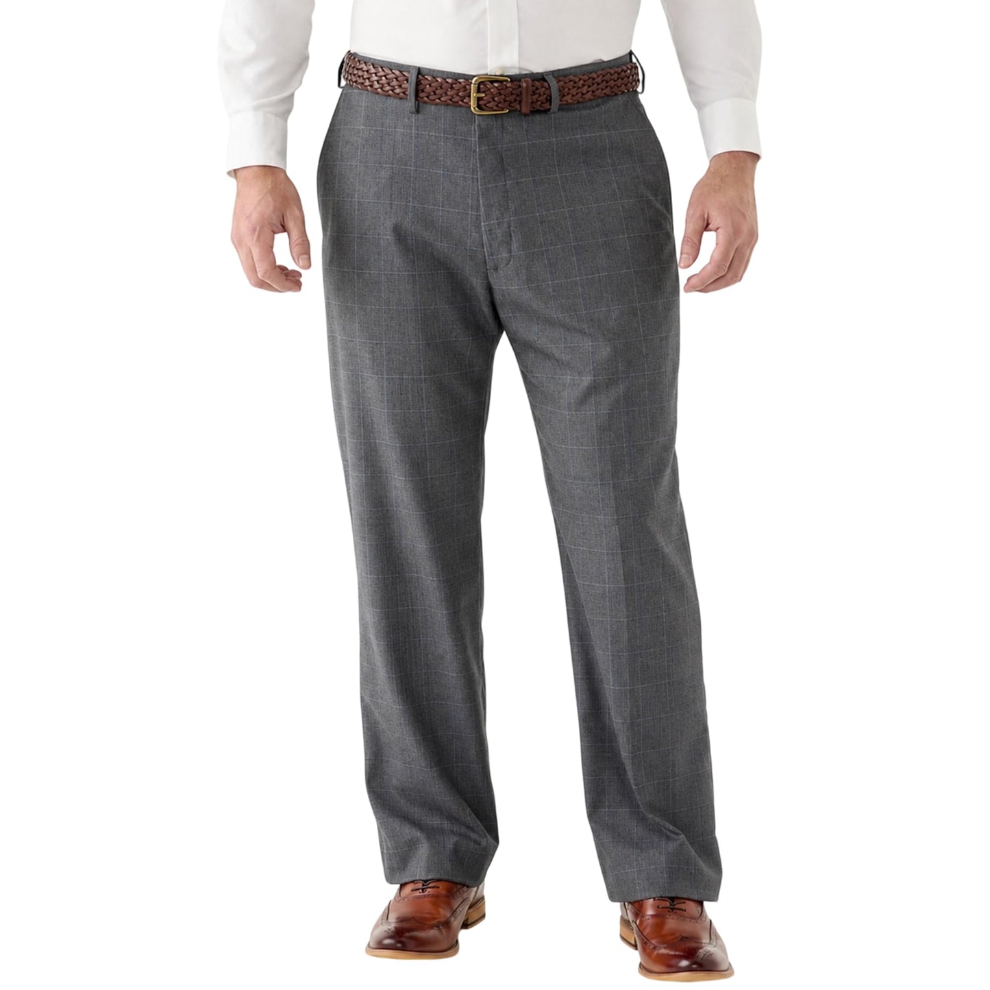 Mens Dress Pants Classic Fit Wrinkle-Free Expandable Waist Slacks | Breathable Fabric, Work Business Office, Flat Front, 4 Pockets, Machine Washable