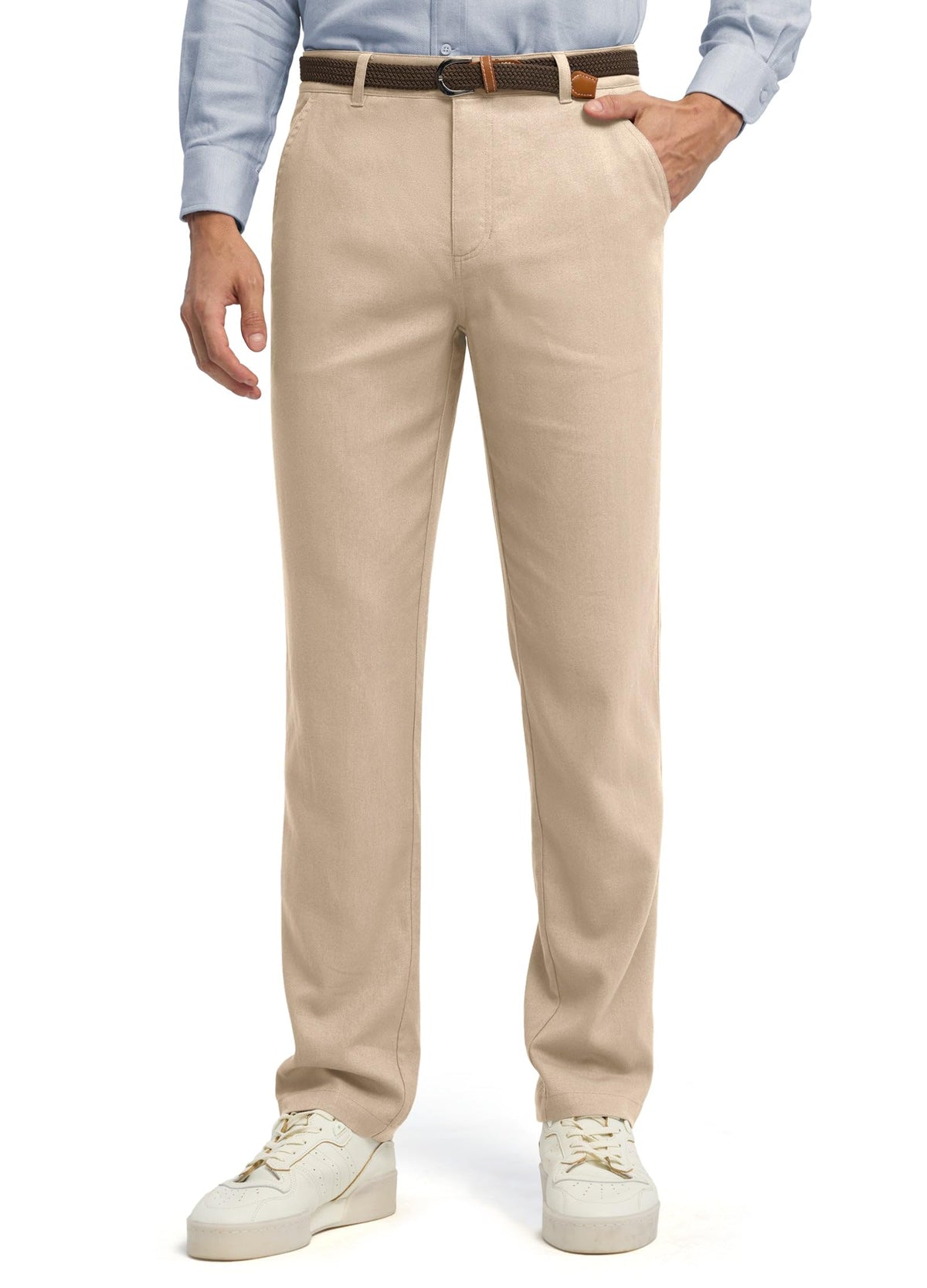 Willit Men's Linen Pants Casual Linen Dress Pants Beach Summer Lightweight Trousers 28" 30" 32"