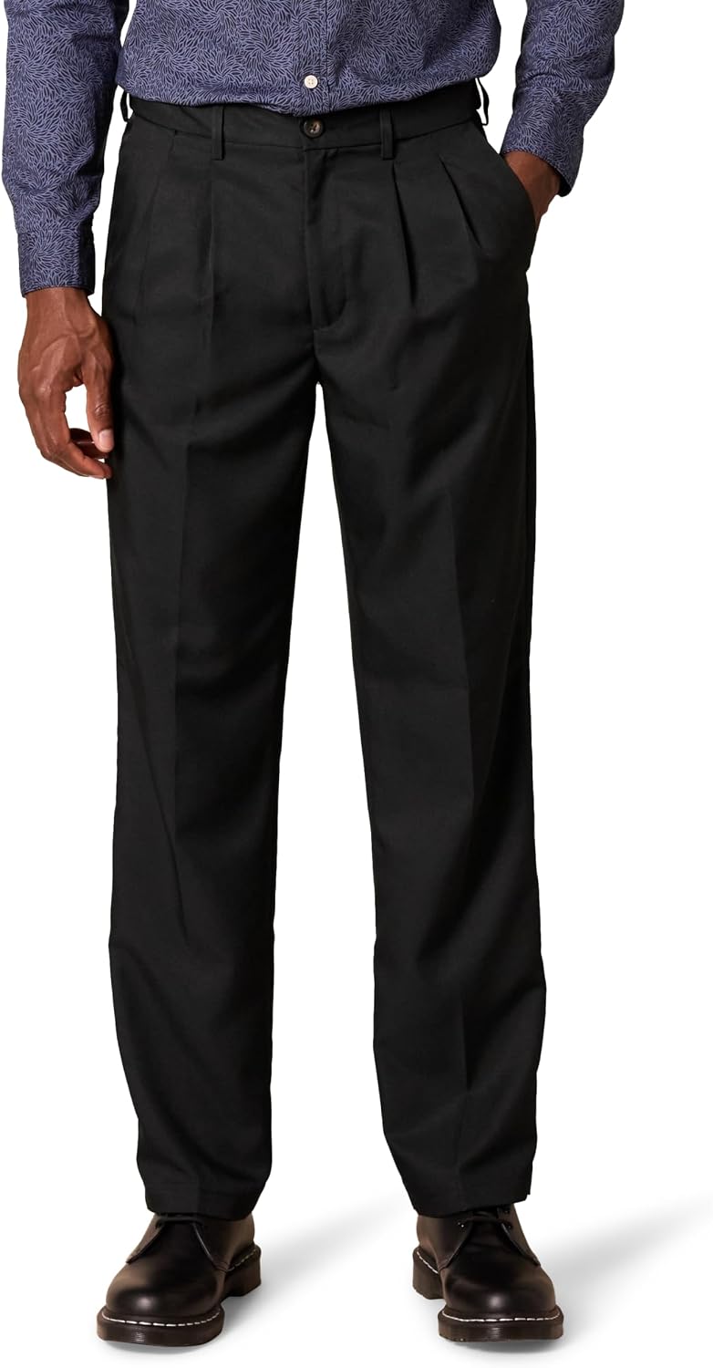 Amazon Essentials Men's Classic-Fit Pleated Dress Pants (Available in Big & Tall)