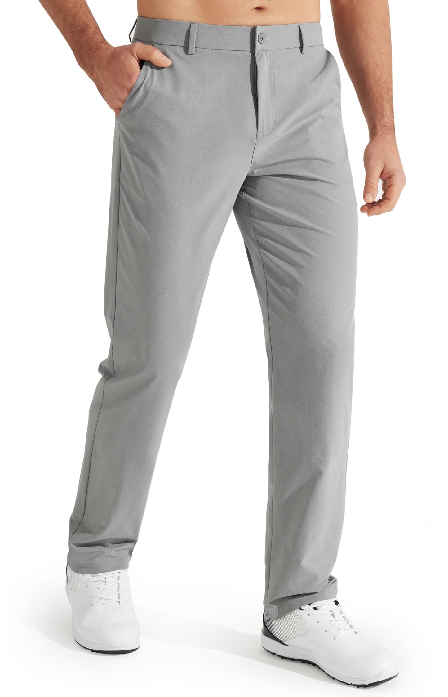 Libin Mens Golf Pants Stretch Work Dress Pants 30"/32"/34" Quick Dry Lightweight Casual Comfy Trousers with Pockets