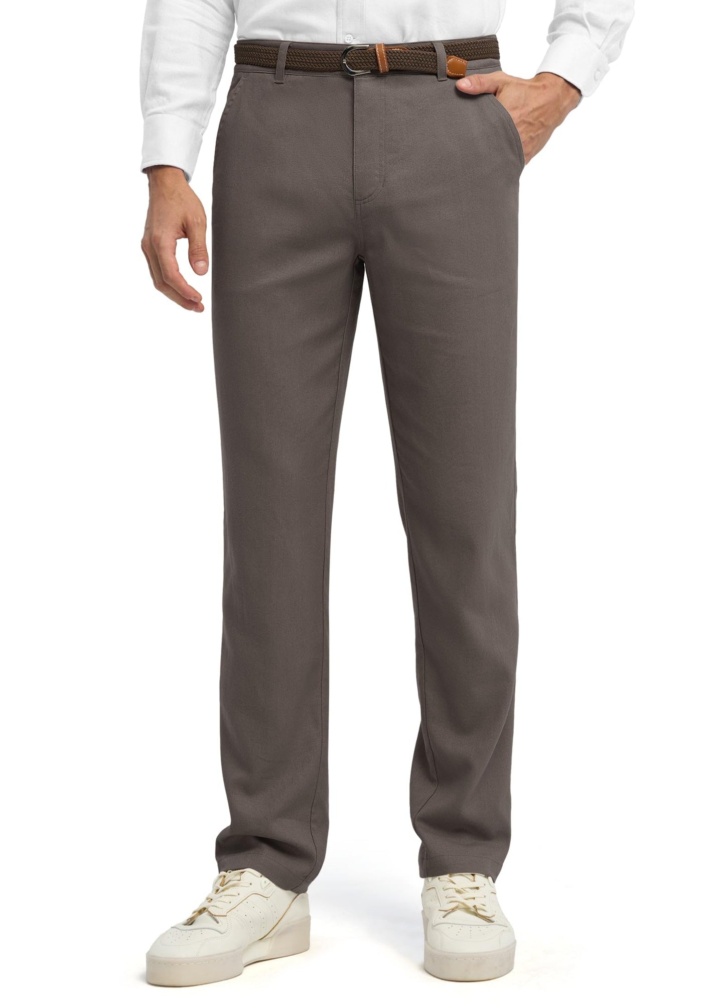 Willit Men's Linen Pants Casual Linen Dress Pants Beach Summer Lightweight Trousers 28" 30" 32"