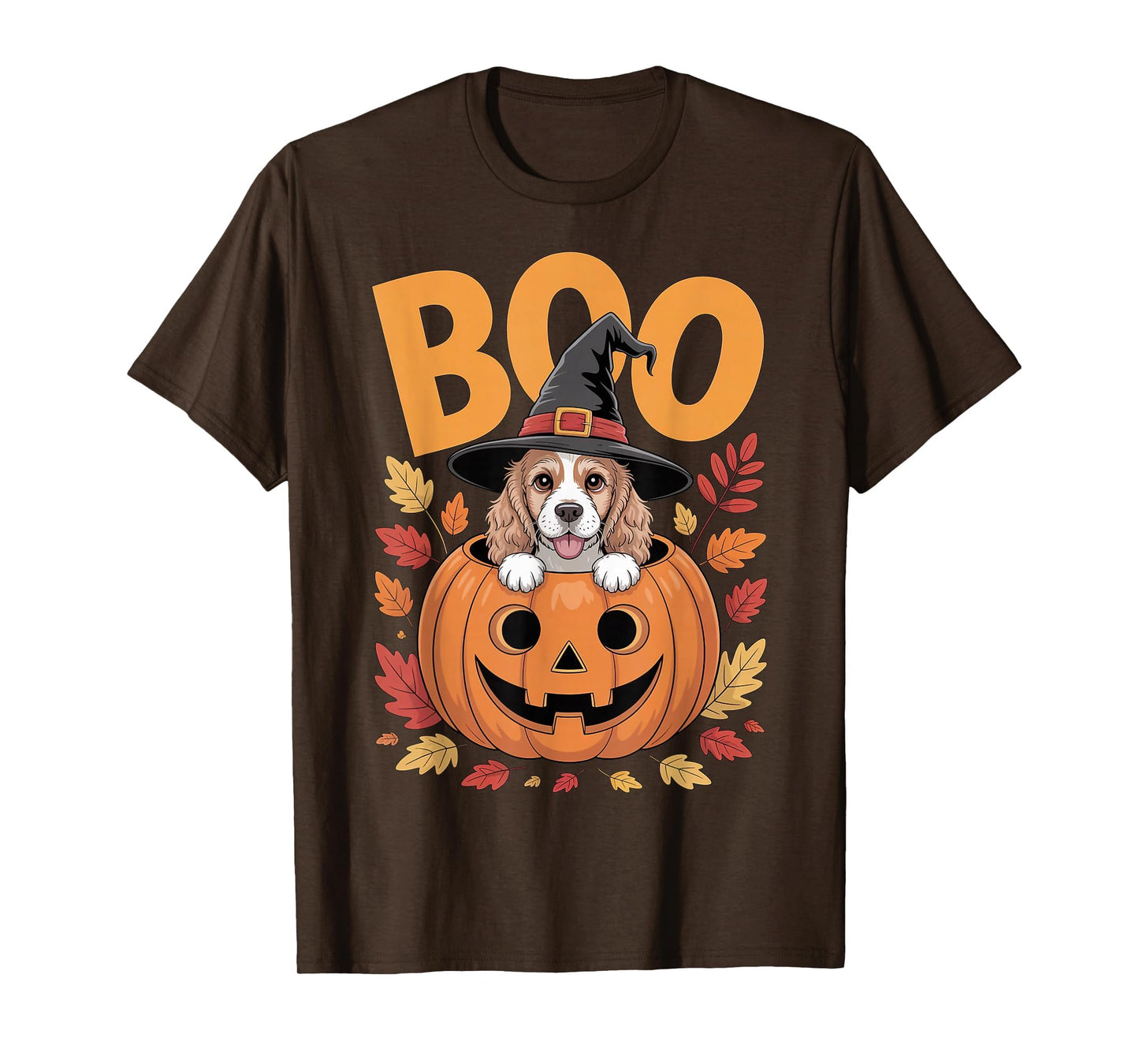 Cocker Costume on Pumpkin Halloween Cocker Spaniel T-Shirt
