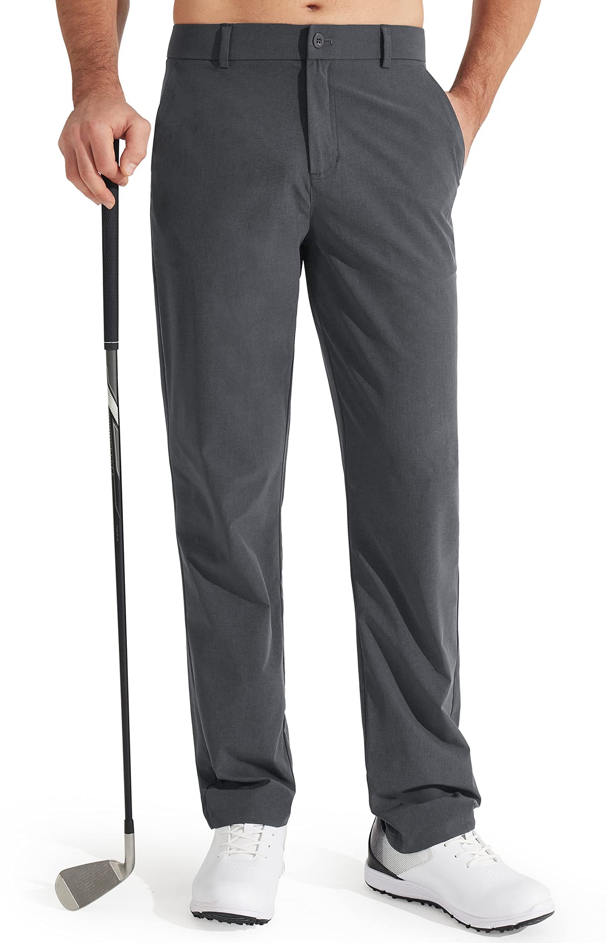 Libin Mens Golf Pants Stretch Work Dress Pants 30"/32"/34" Quick Dry Lightweight Casual Comfy Trousers with Pockets
