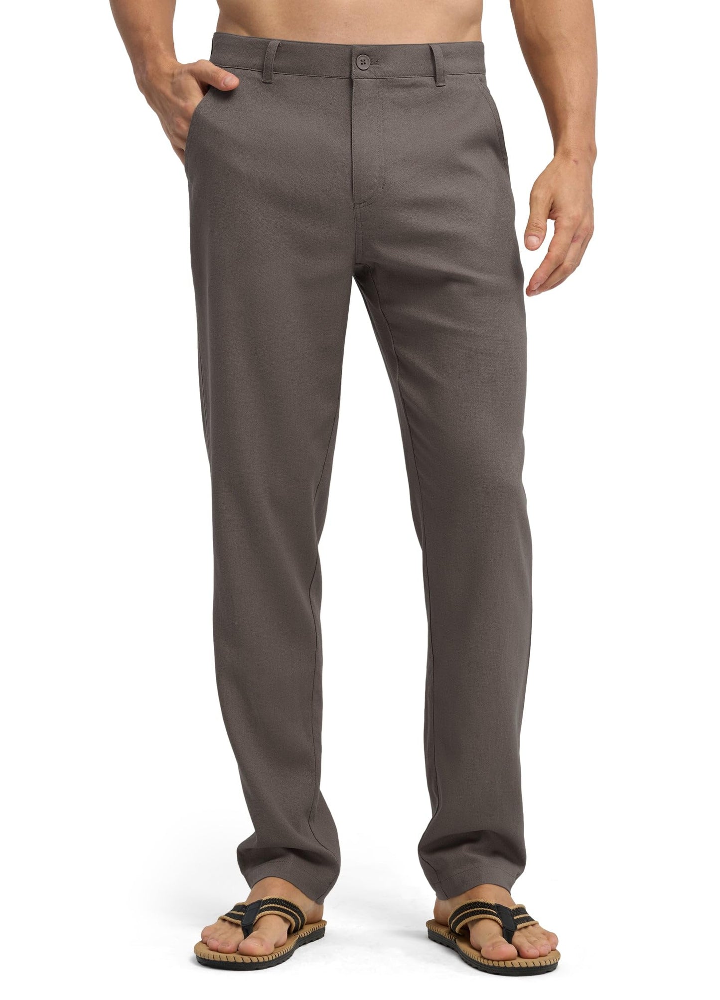 Willit Men's Linen Pants Casual Linen Dress Pants Beach Summer Lightweight Trousers 28" 30" 32"