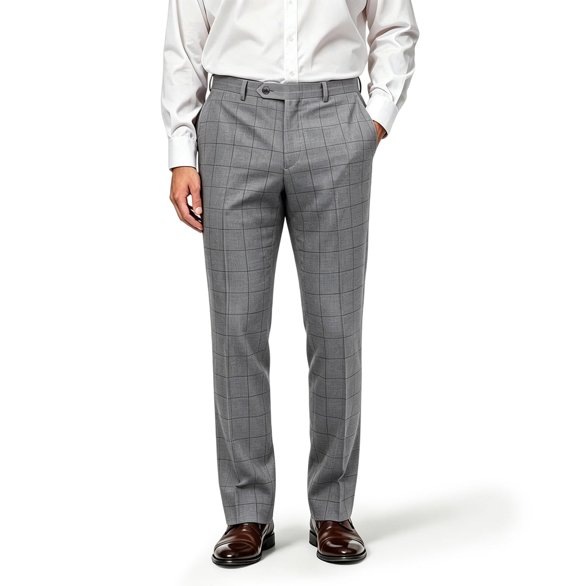 Mens Dress Pants Classic Fit Wrinkle-Free Expandable Waist Slacks | Breathable Fabric, Work Business Office, Flat Front, 4 Pockets, Machine Washable