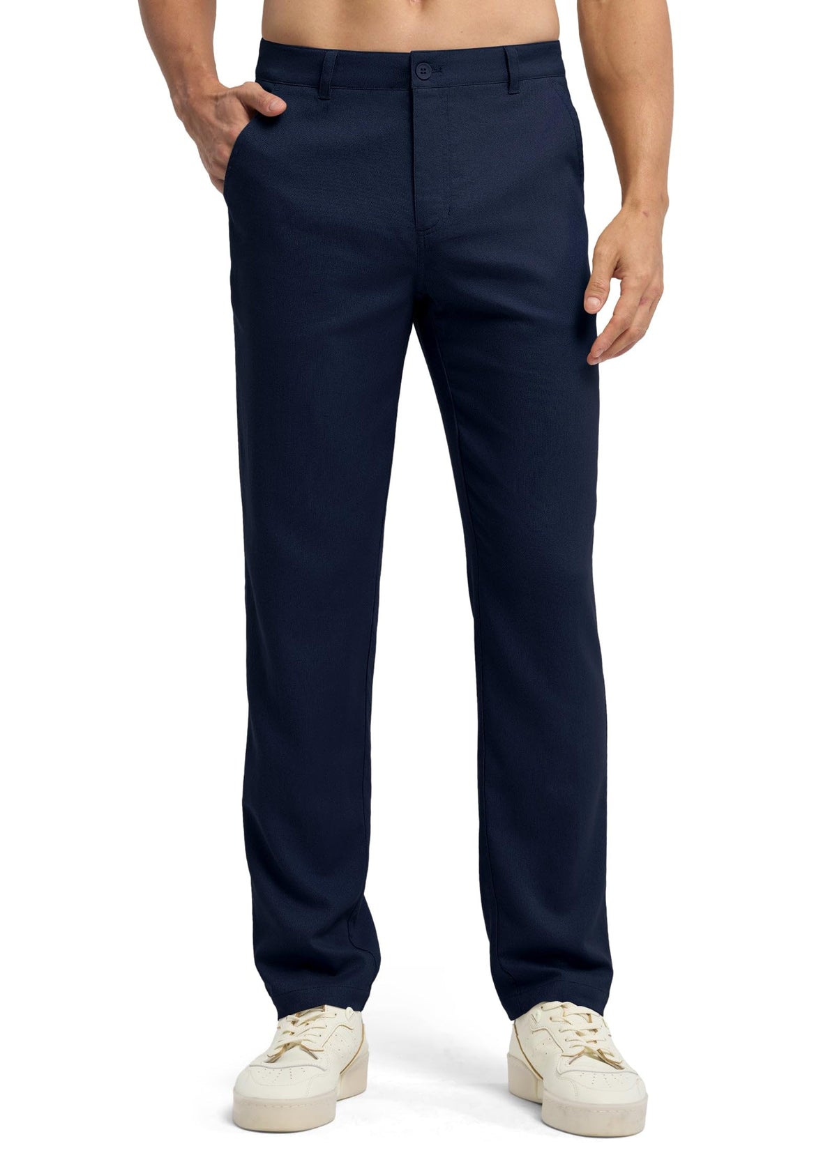 Willit Men's Linen Pants Casual Linen Dress Pants Beach Summer Lightweight Trousers 28" 30" 32"