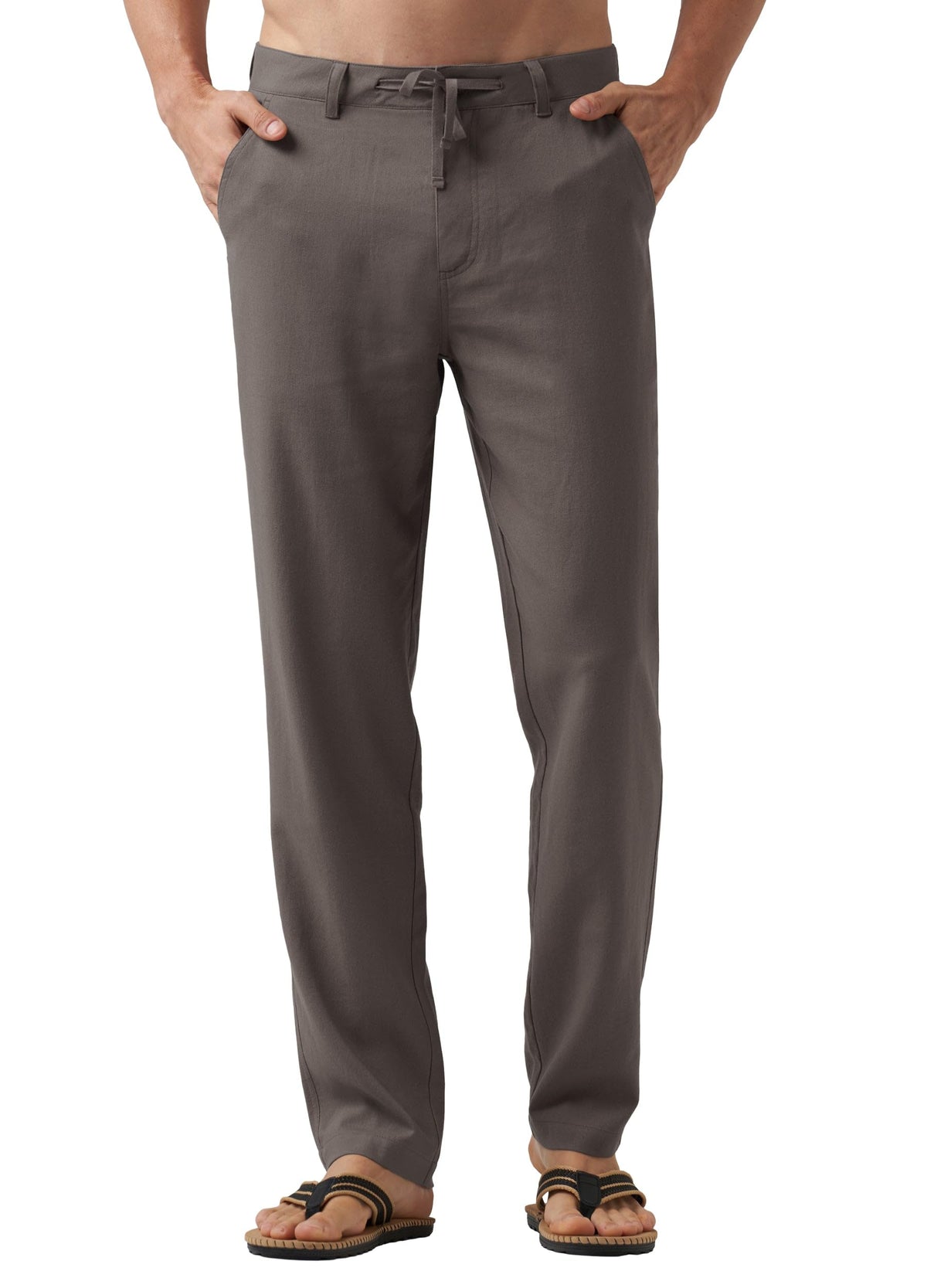 Willit Men's Linen Pants Casual with Pockets 29" 30" 32" | Linen Dress Pants, Drawstring, Beach Summer Travel, Lightweight Trousers