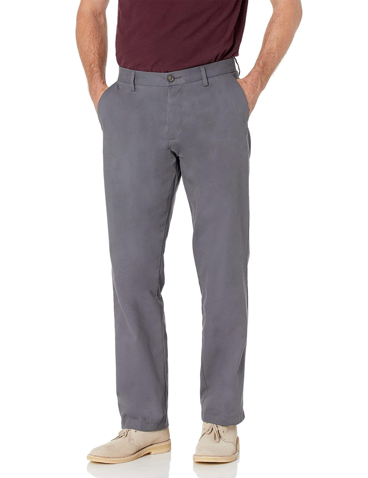 Amazon Essentials Men's Classic-Fit Wrinkle-Resistant Flat-Front Stretch Chino Pant