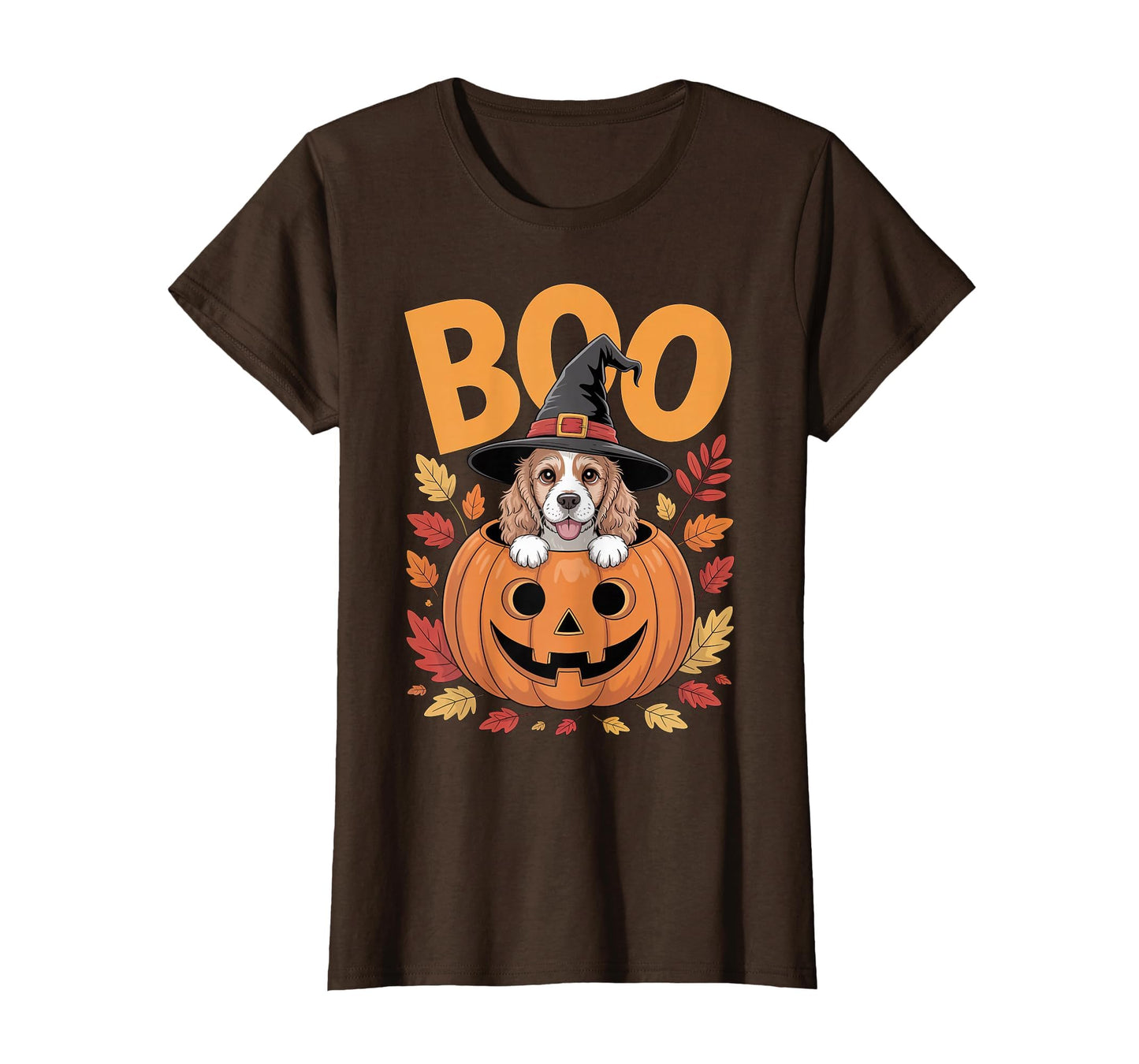 Cocker Costume on Pumpkin Halloween Cocker Spaniel T-Shirt