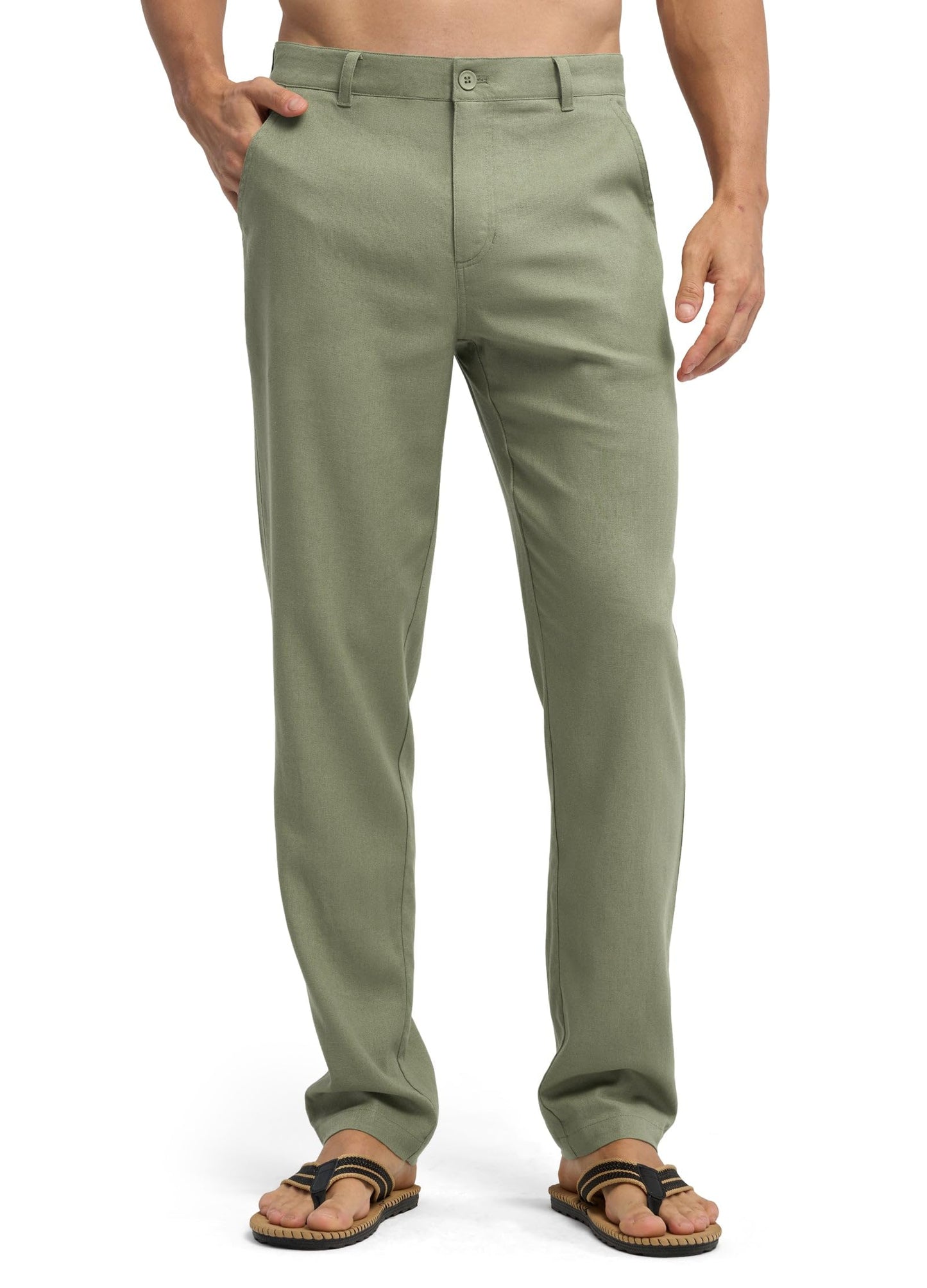 Willit Men's Linen Pants Casual Linen Dress Pants Beach Summer Lightweight Trousers 28" 30" 32"