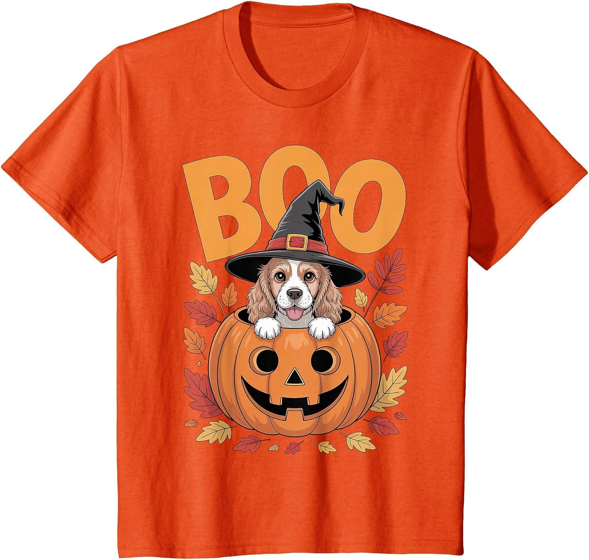 Cocker Costume on Pumpkin Halloween Cocker Spaniel T-Shirt