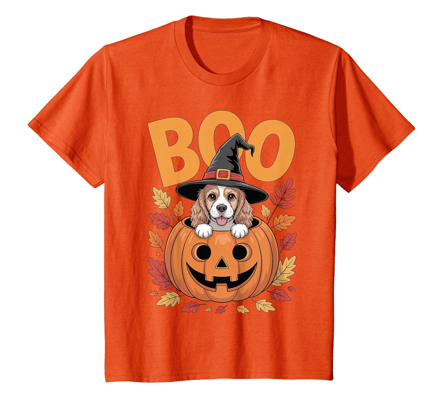 Cocker Costume on Pumpkin Halloween Cocker Spaniel T-Shirt
