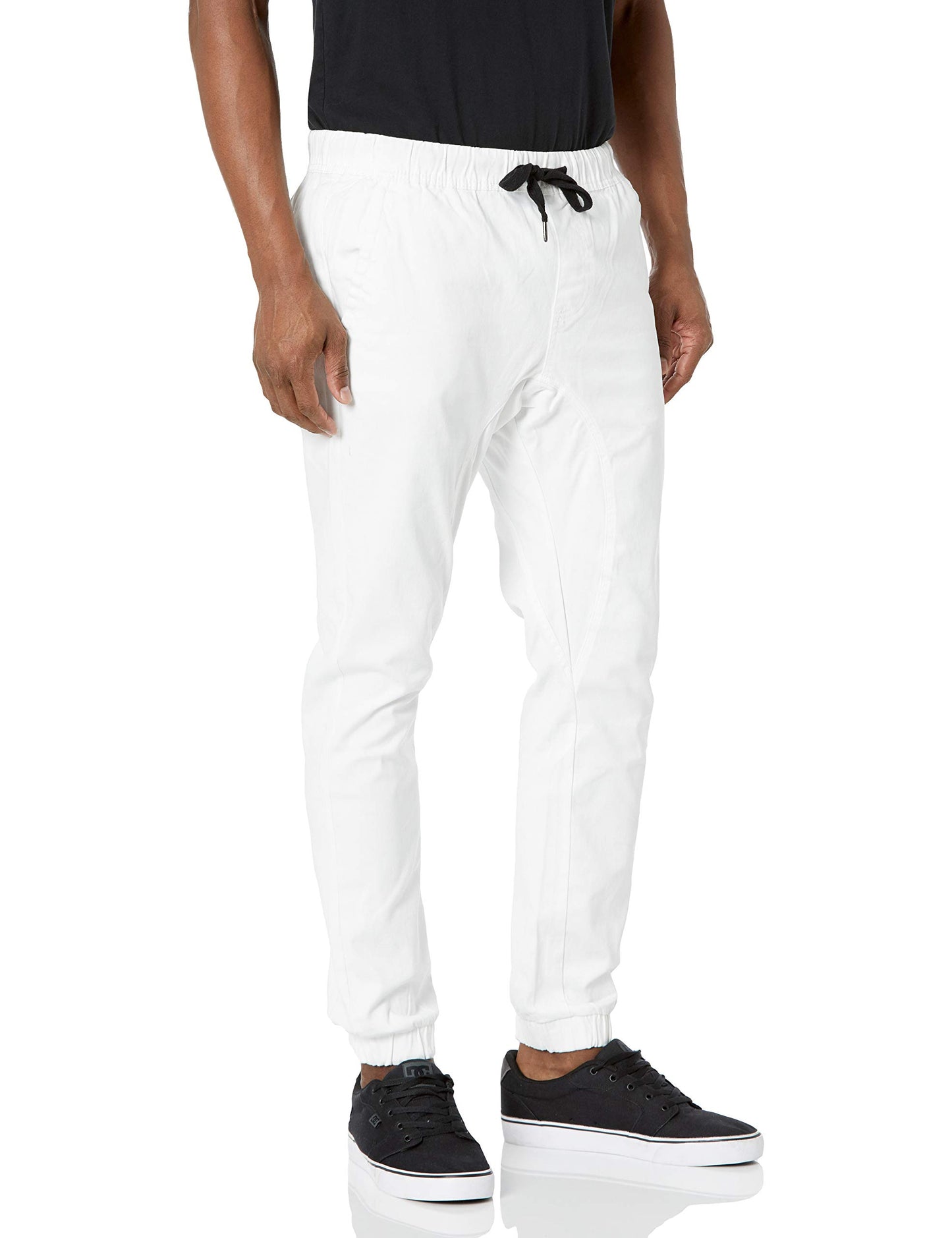 WT02 Mens Jogger Pants in Basic Solid Colors and Stretch Twill Fabric
