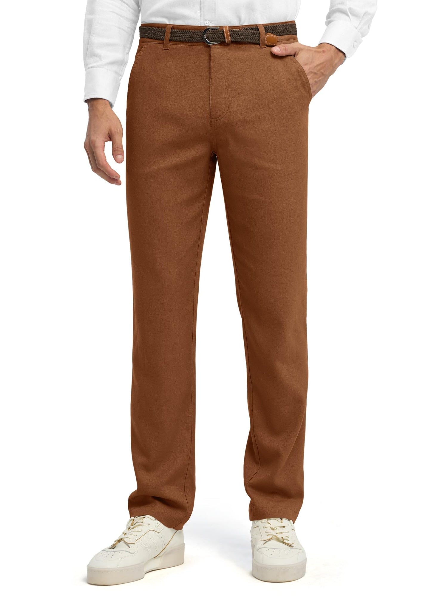 Willit Men's Linen Pants Casual Linen Dress Pants Beach Summer Lightweight Trousers 28" 30" 32"