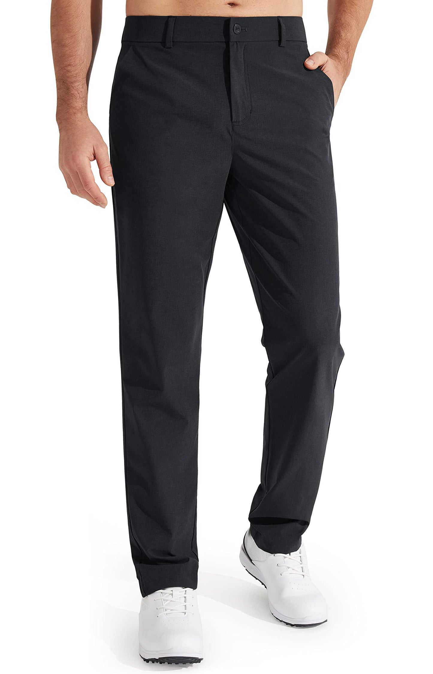 Libin Mens Golf Pants Stretch Work Dress Pants 30"/32"/34" Quick Dry Lightweight Casual Comfy Trousers with Pockets