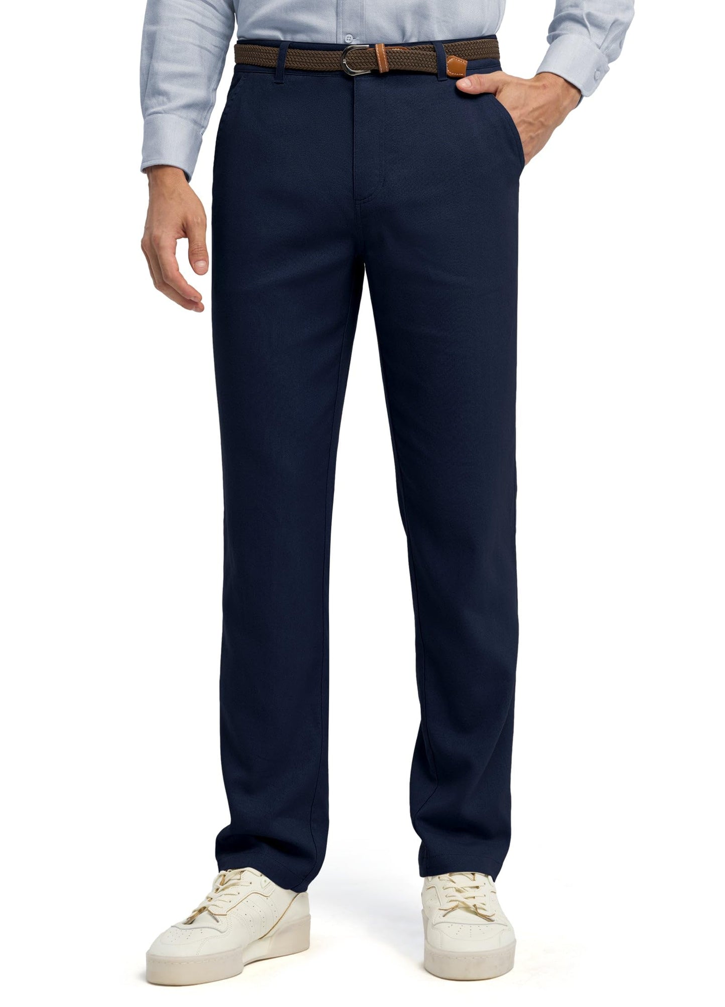Willit Men's Linen Pants Casual Linen Dress Pants Beach Summer Lightweight Trousers 28" 30" 32"