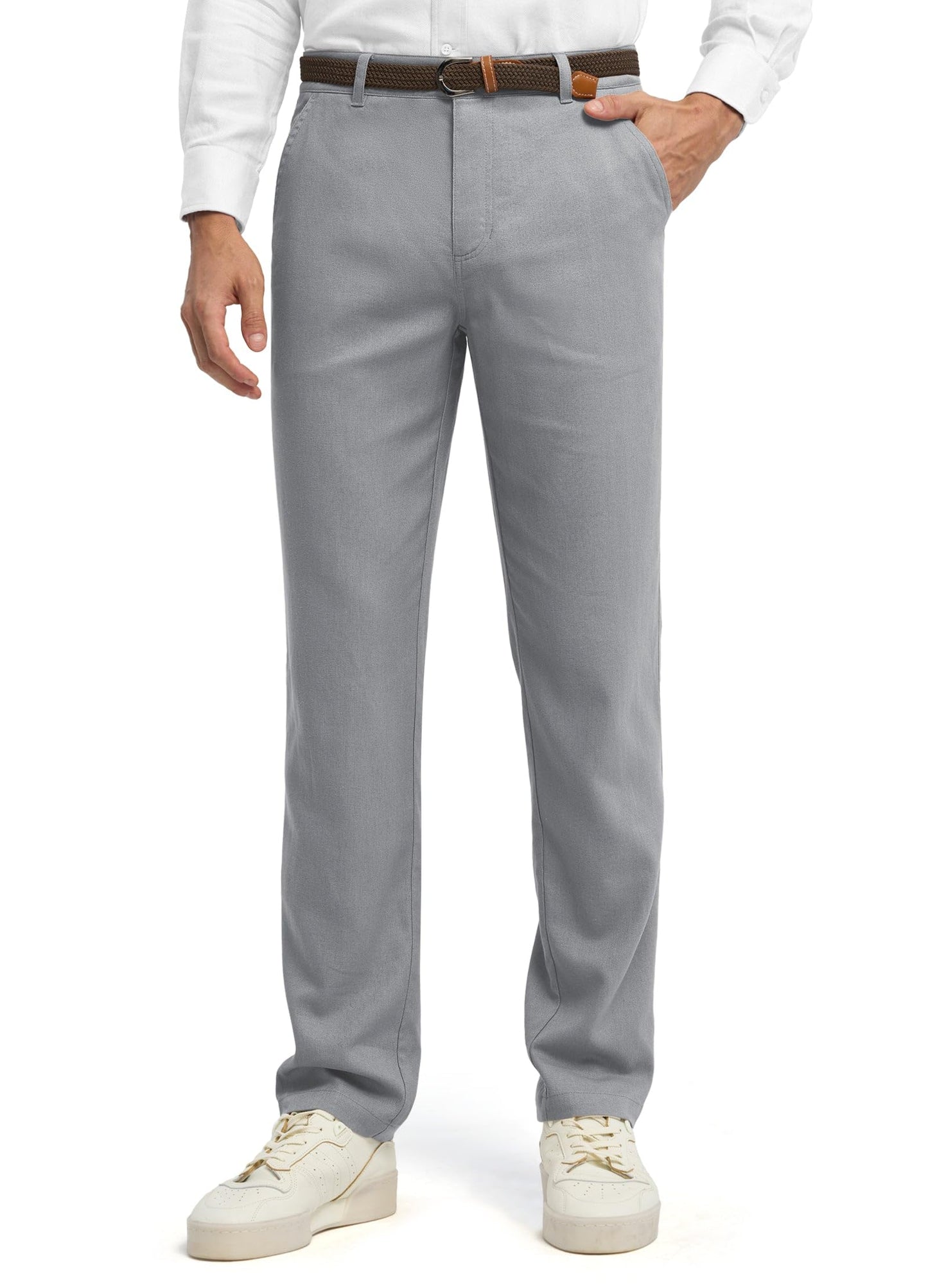 Willit Men's Linen Pants Casual Linen Dress Pants Beach Summer Lightweight Trousers 28" 30" 32"