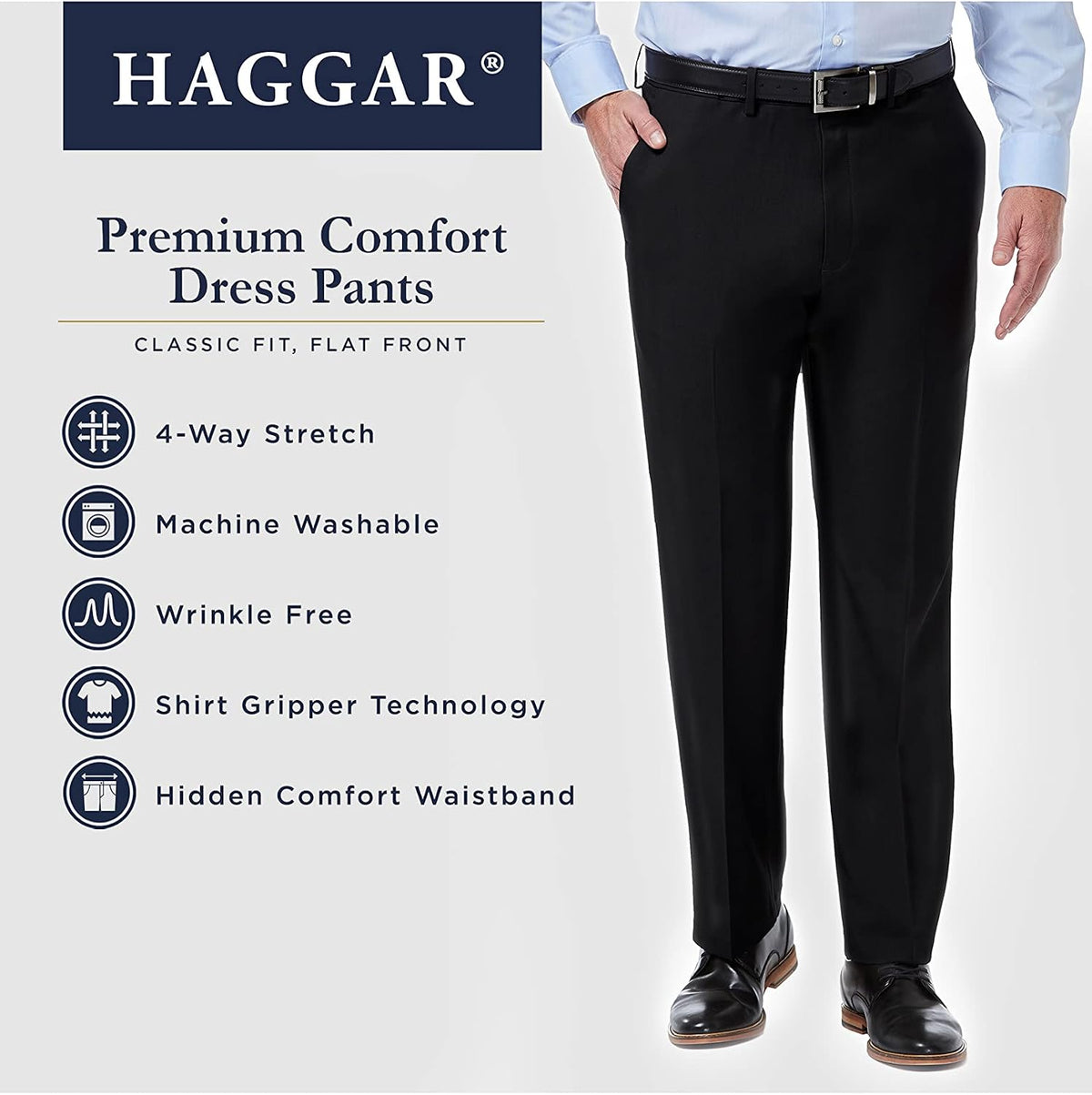 Haggar Men's Classic Fit Premium Comfort Dress Pant