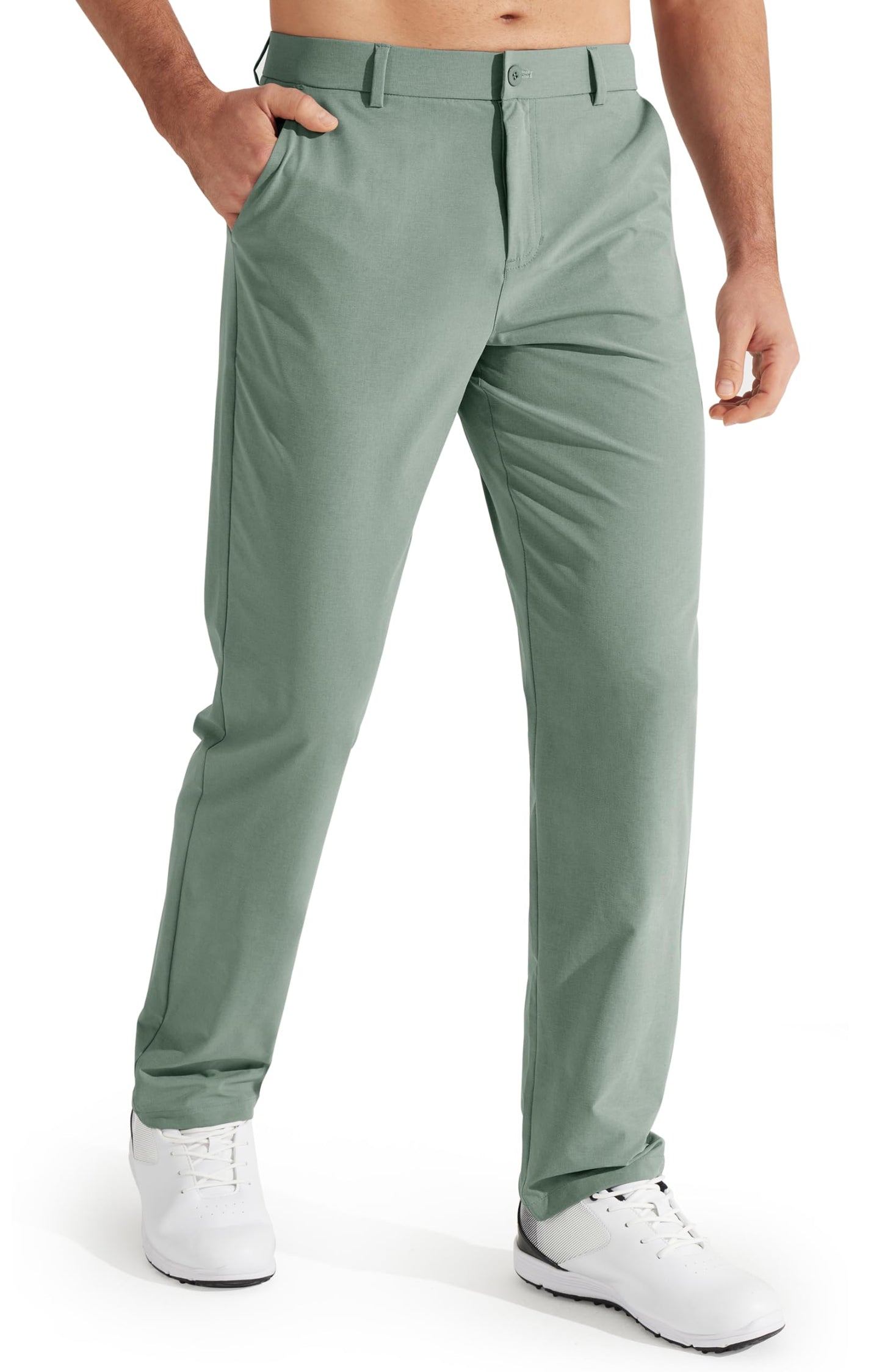 Libin Mens Golf Pants Stretch Work Dress Pants 30"/32"/34" Quick Dry Lightweight Casual Comfy Trousers with Pockets