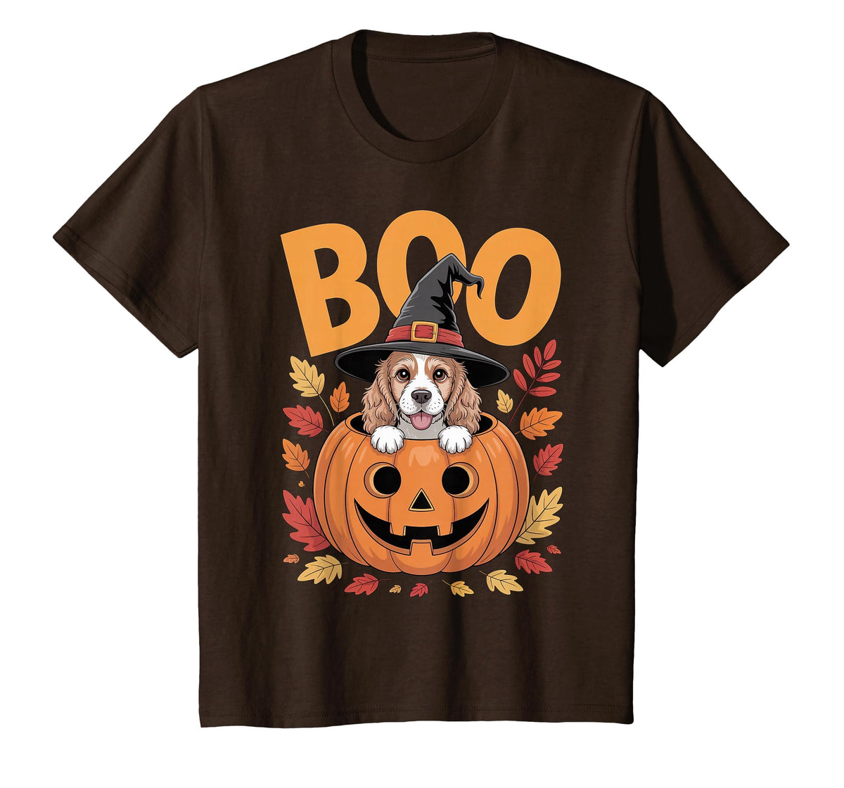 Cocker Costume on Pumpkin Halloween Cocker Spaniel T-Shirt