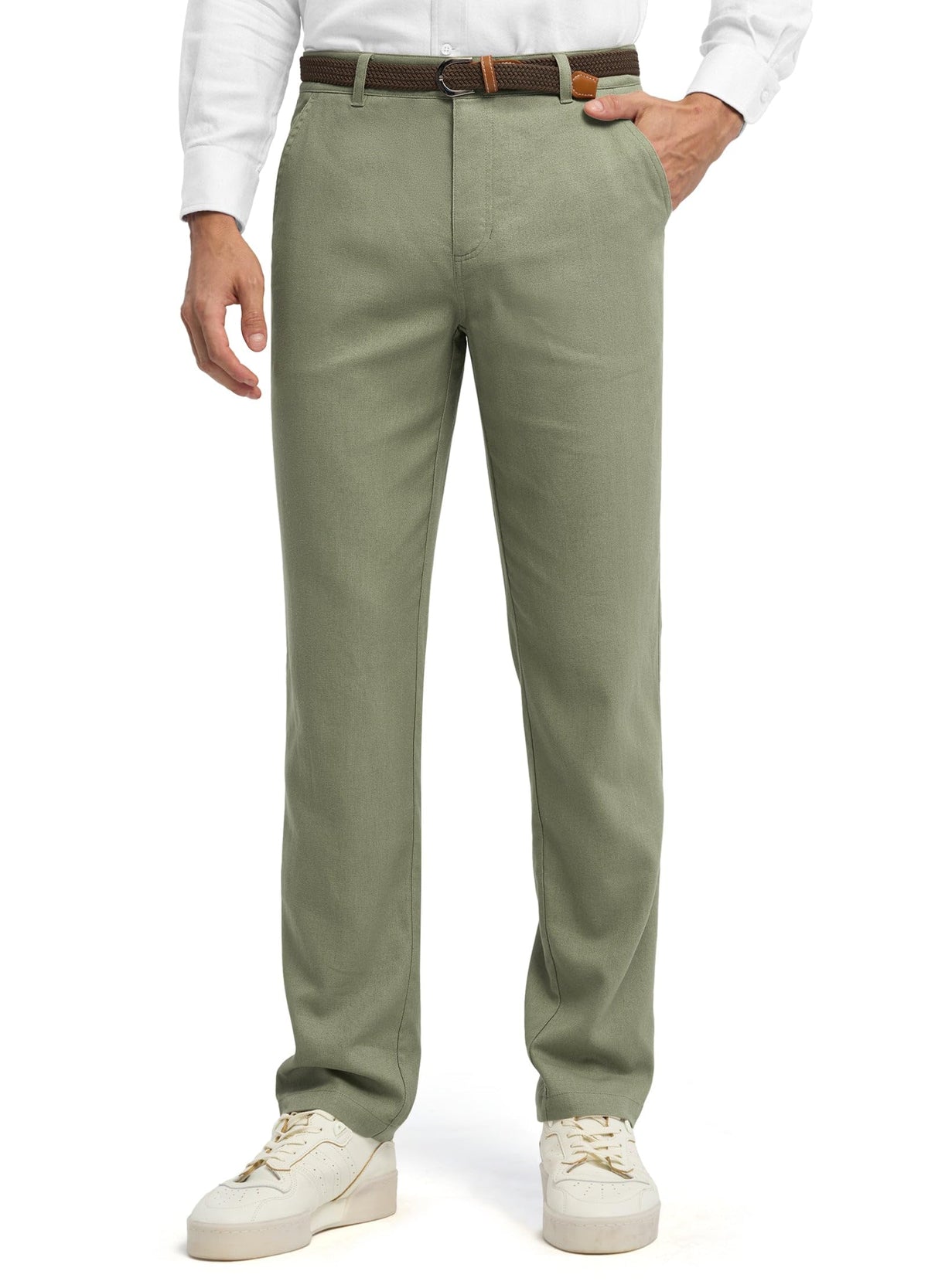 Willit Men's Linen Pants Casual Linen Dress Pants Beach Summer Lightweight Trousers 28" 30" 32"