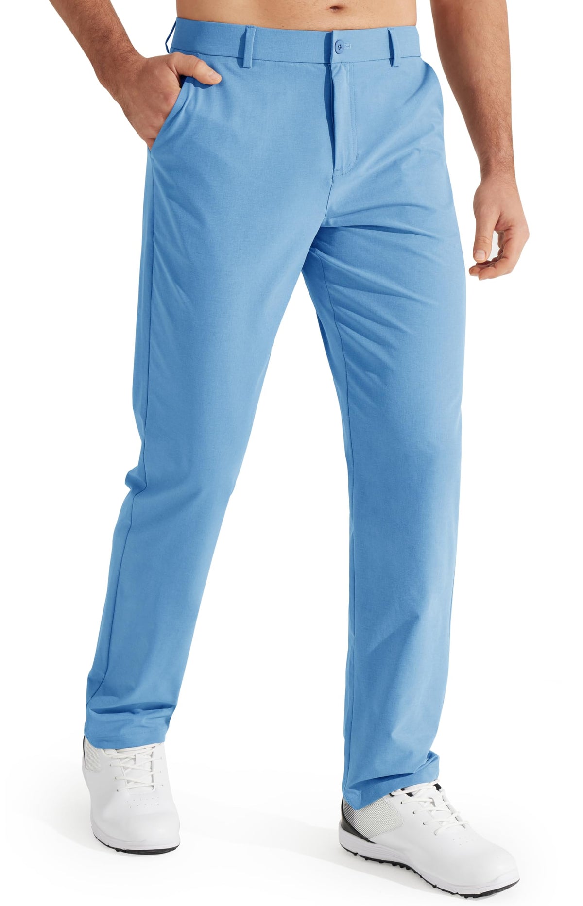 Libin Mens Golf Pants Stretch Work Dress Pants 30"/32"/34" Quick Dry Lightweight Casual Comfy Trousers with Pockets
