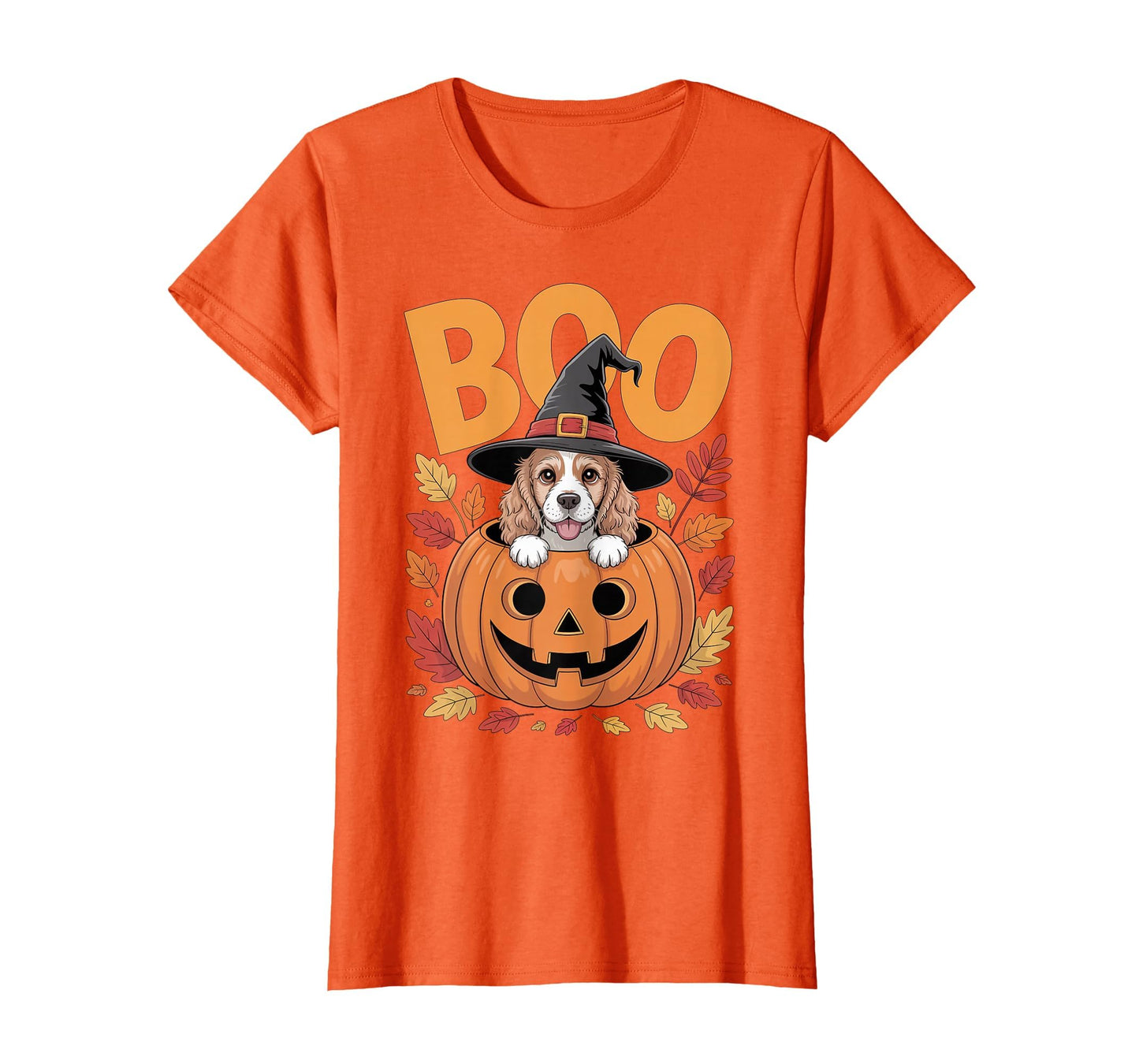 Cocker Costume on Pumpkin Halloween Cocker Spaniel T-Shirt