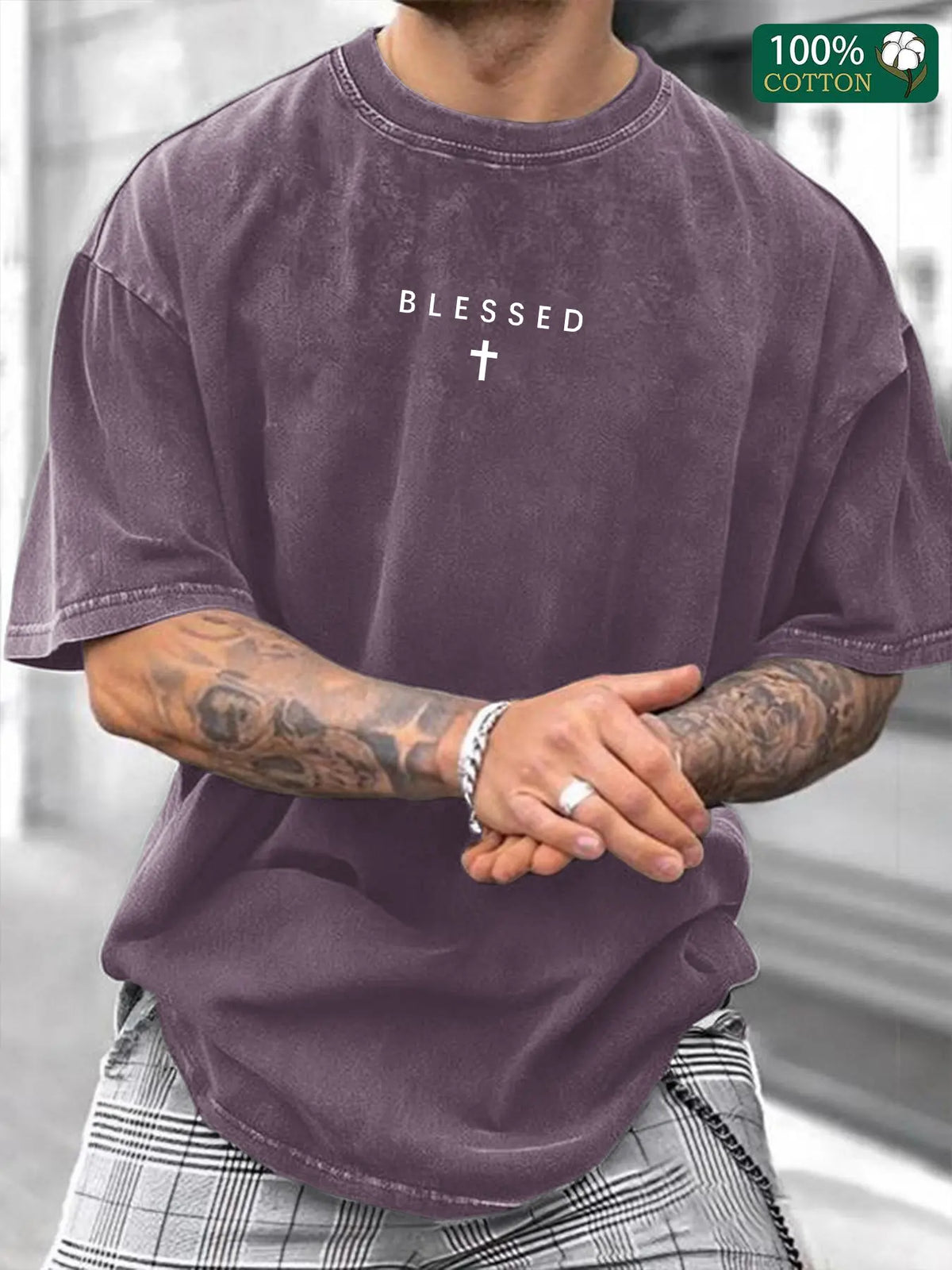 Men's Short Sleeve T-Shirt, Long, Graphic Print, American Vintage Washed Cotton, Street Dance Fashion, Streetwear, Casual Fit, Summer Wear, Fitted