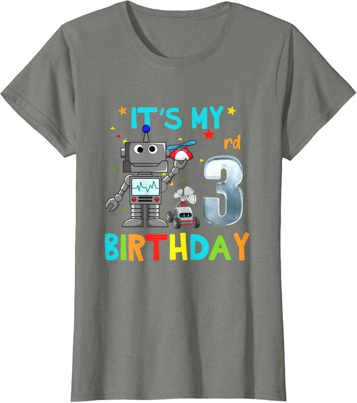 Funny 3rd Birthday Shirts Robot Birthday Shirt 3 Year Old T-Shirt