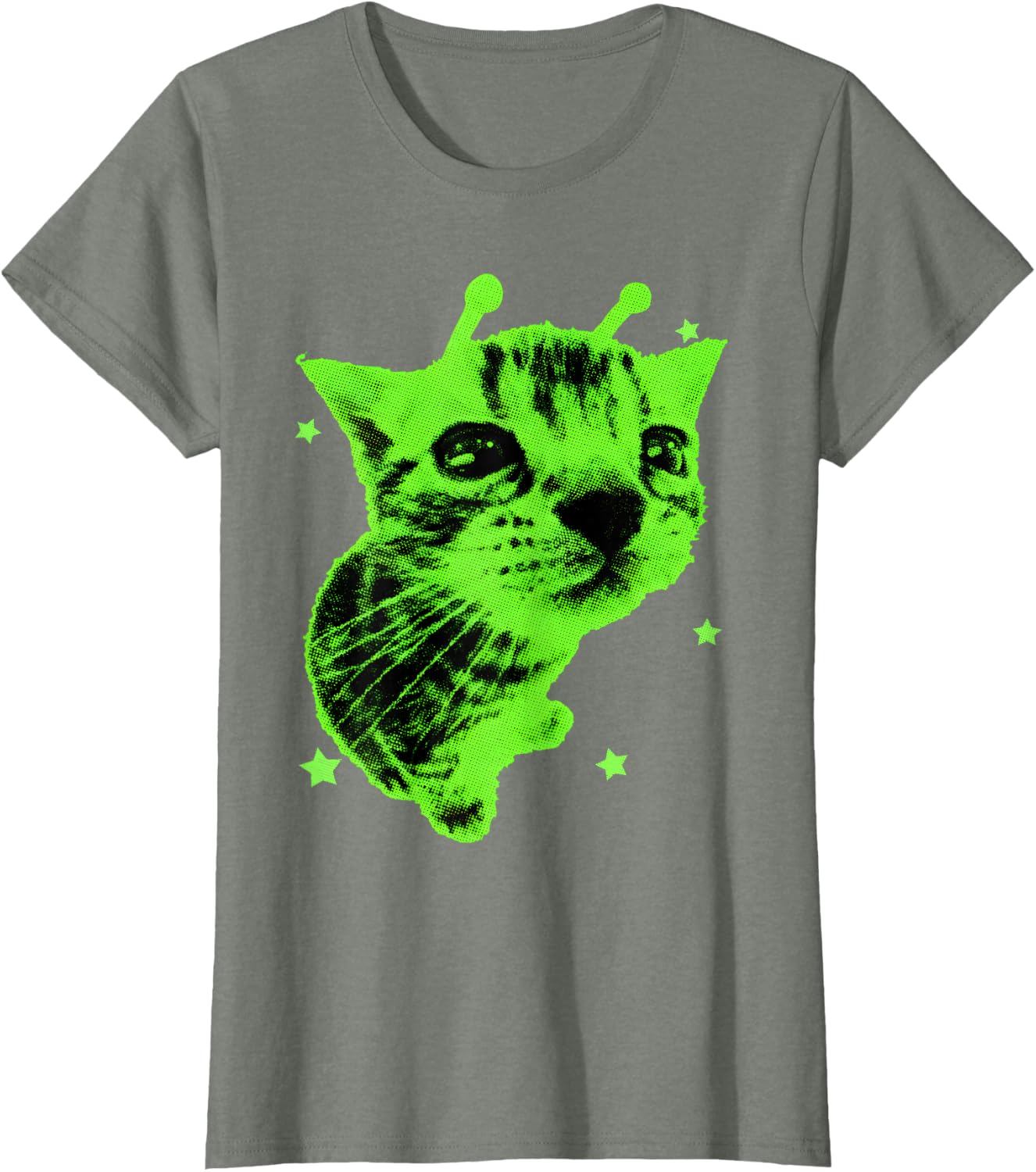 Funny Alien Cat Meme Retro Y2K Vintage Space Kitty Tees T Shirts for Men and Women