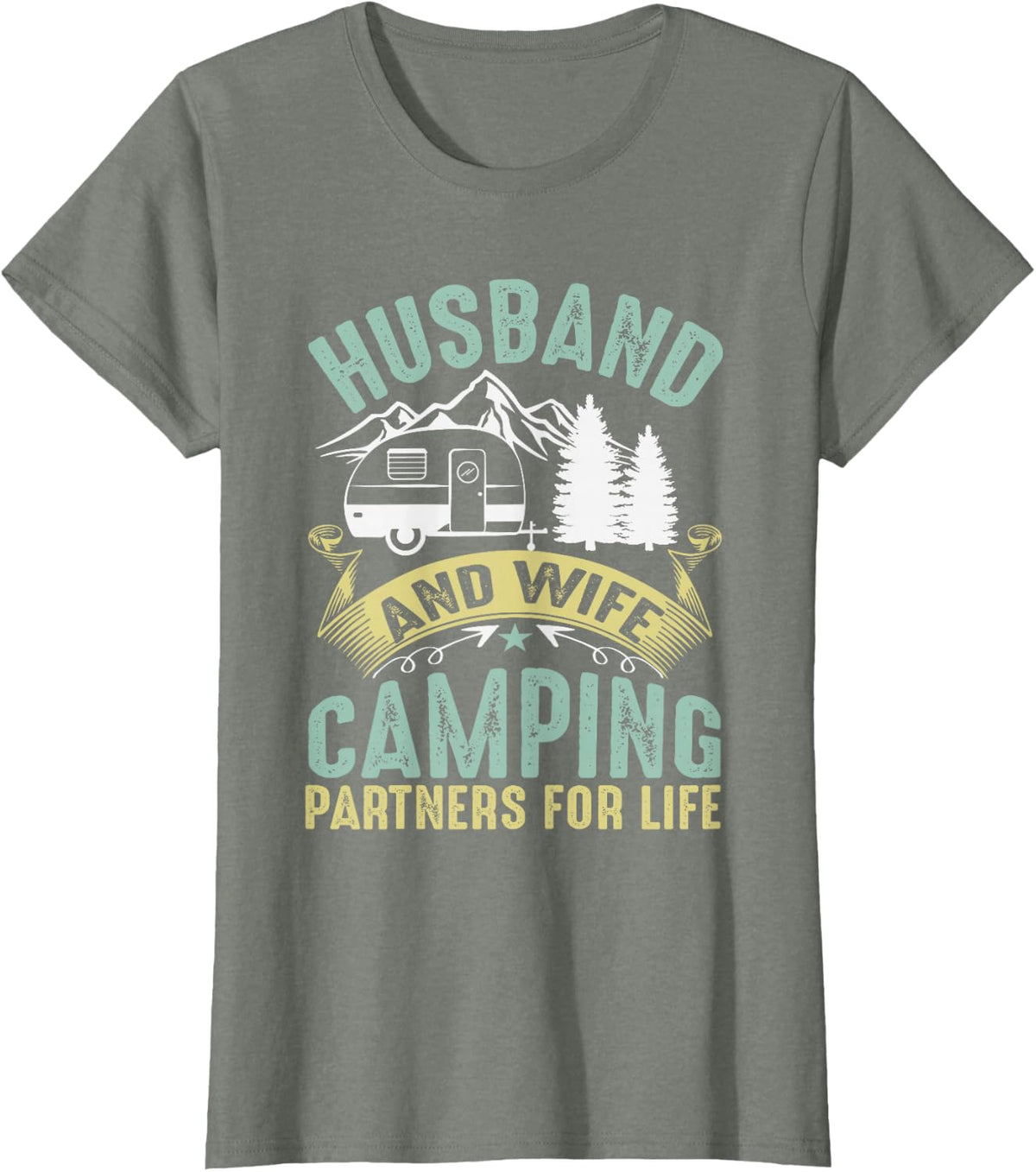 Husband Wife Camping Partners Life RV Lovers T-Shirt