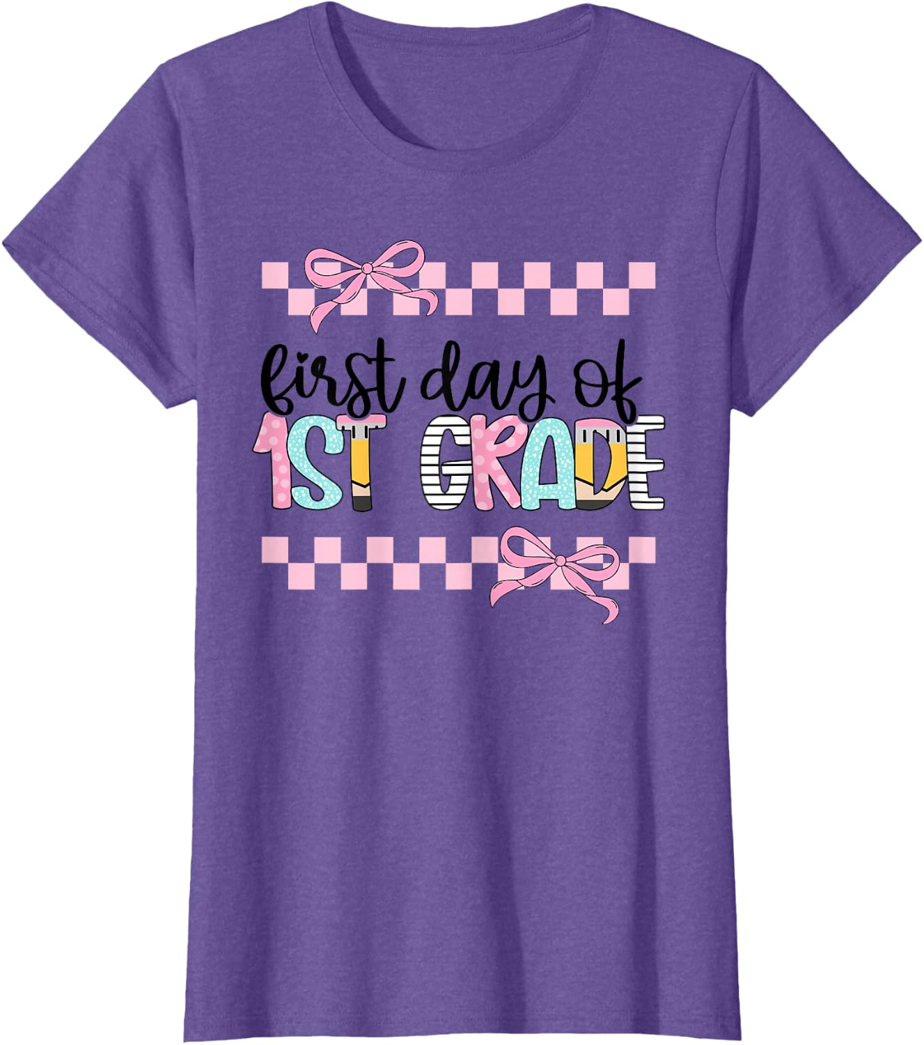First Day of 1st Grade Teacher Girl Coquette Back to School T-Shirt