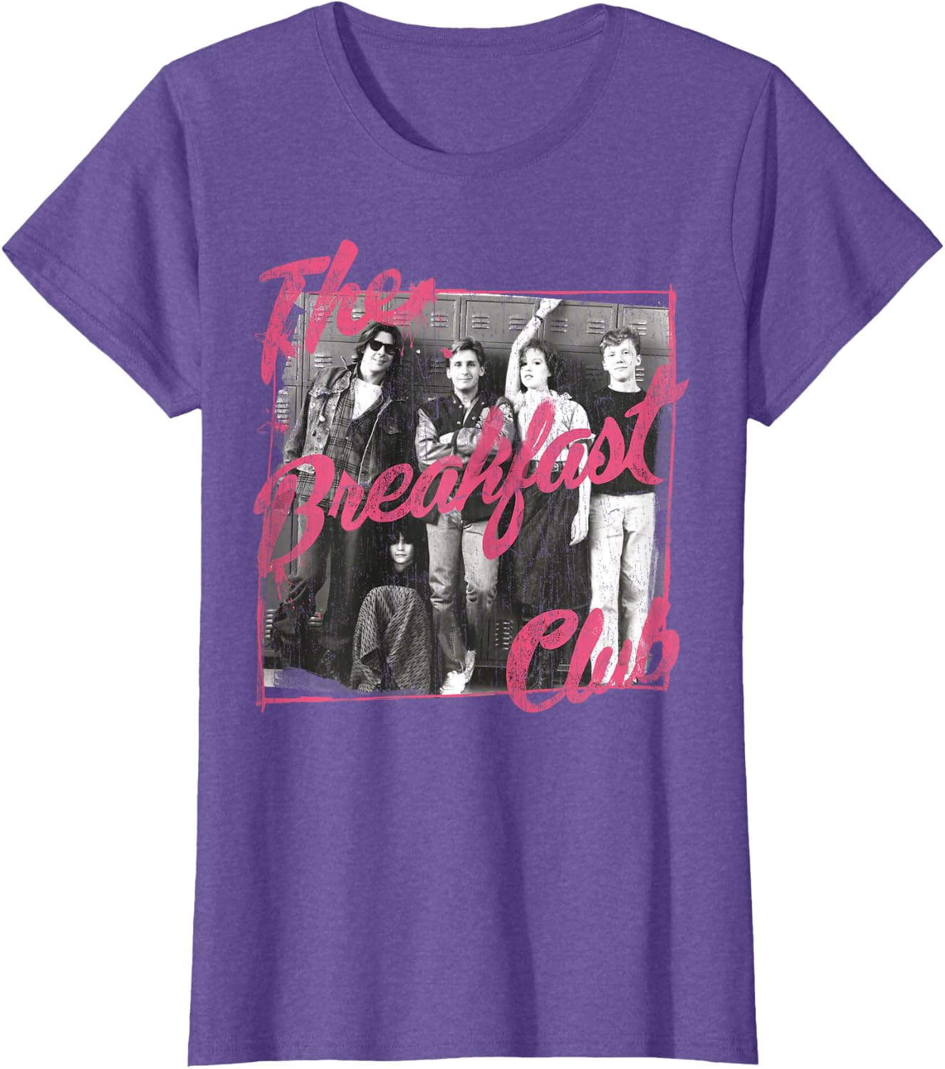 Breakfast Club Pink Text Group Photograph T-Shirt Small