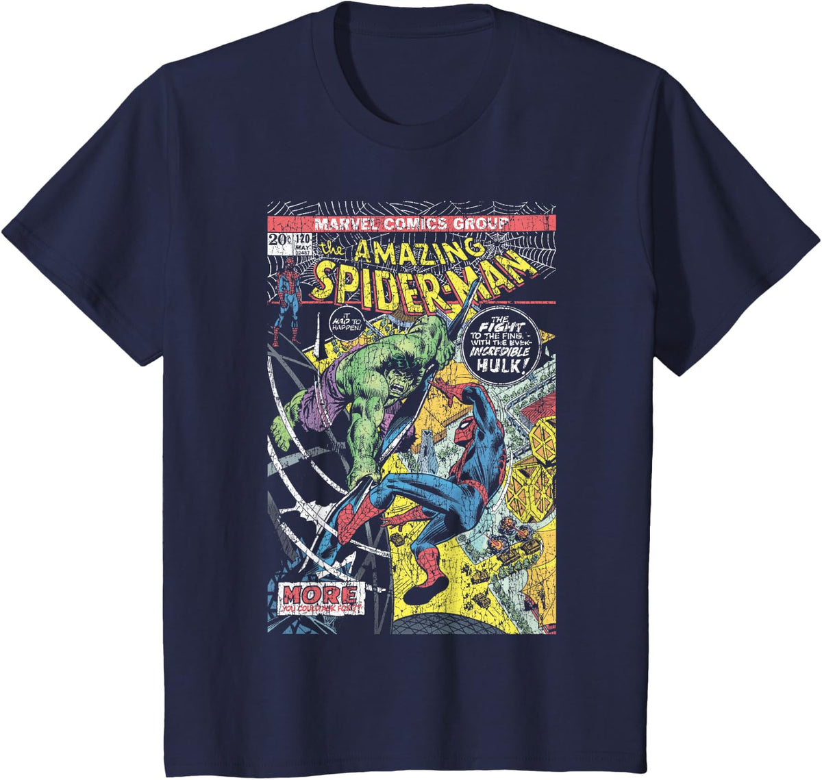 Marvel Comics Spider-Man and Hulk Retro Comic Book Cover T-Shirt