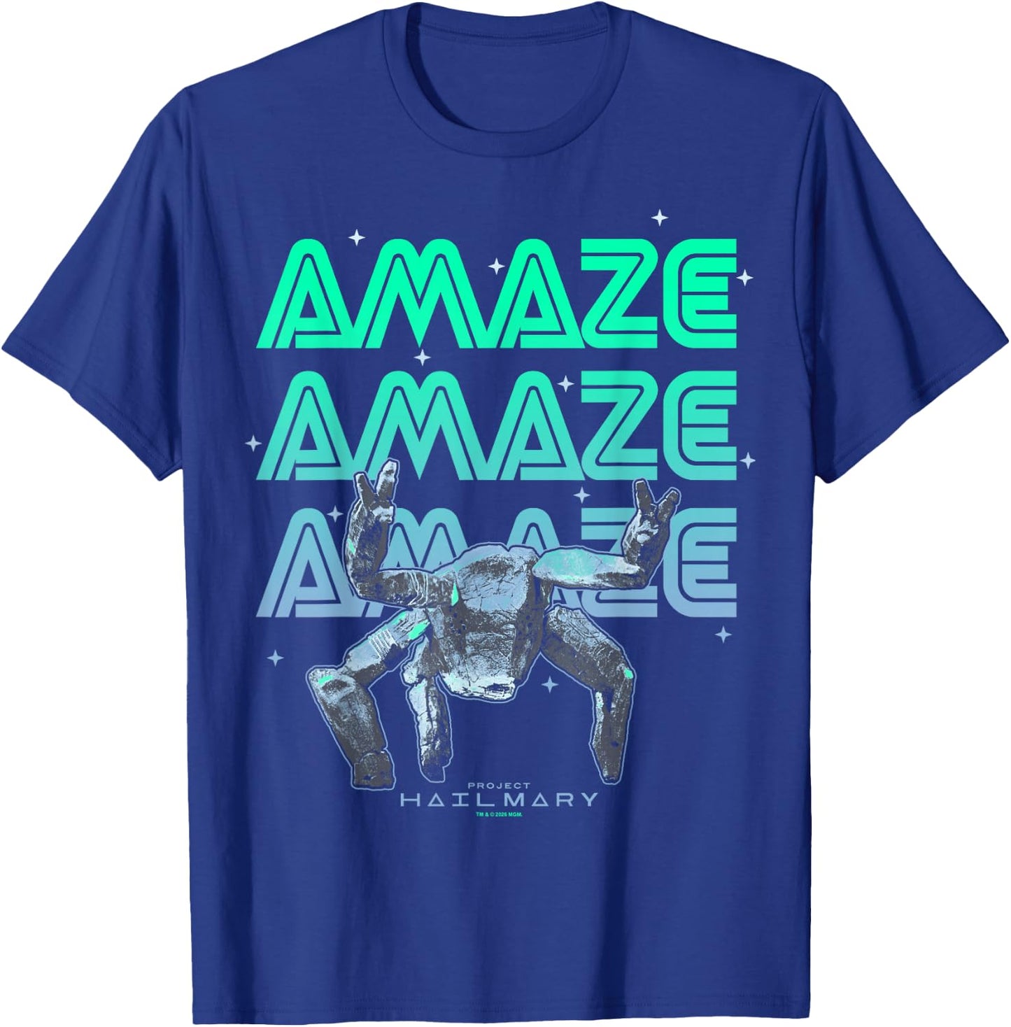 Project Hail Mary Amazing Rocky The Alien Neon Portrait Graphic Tees and T Shirts for Women Men