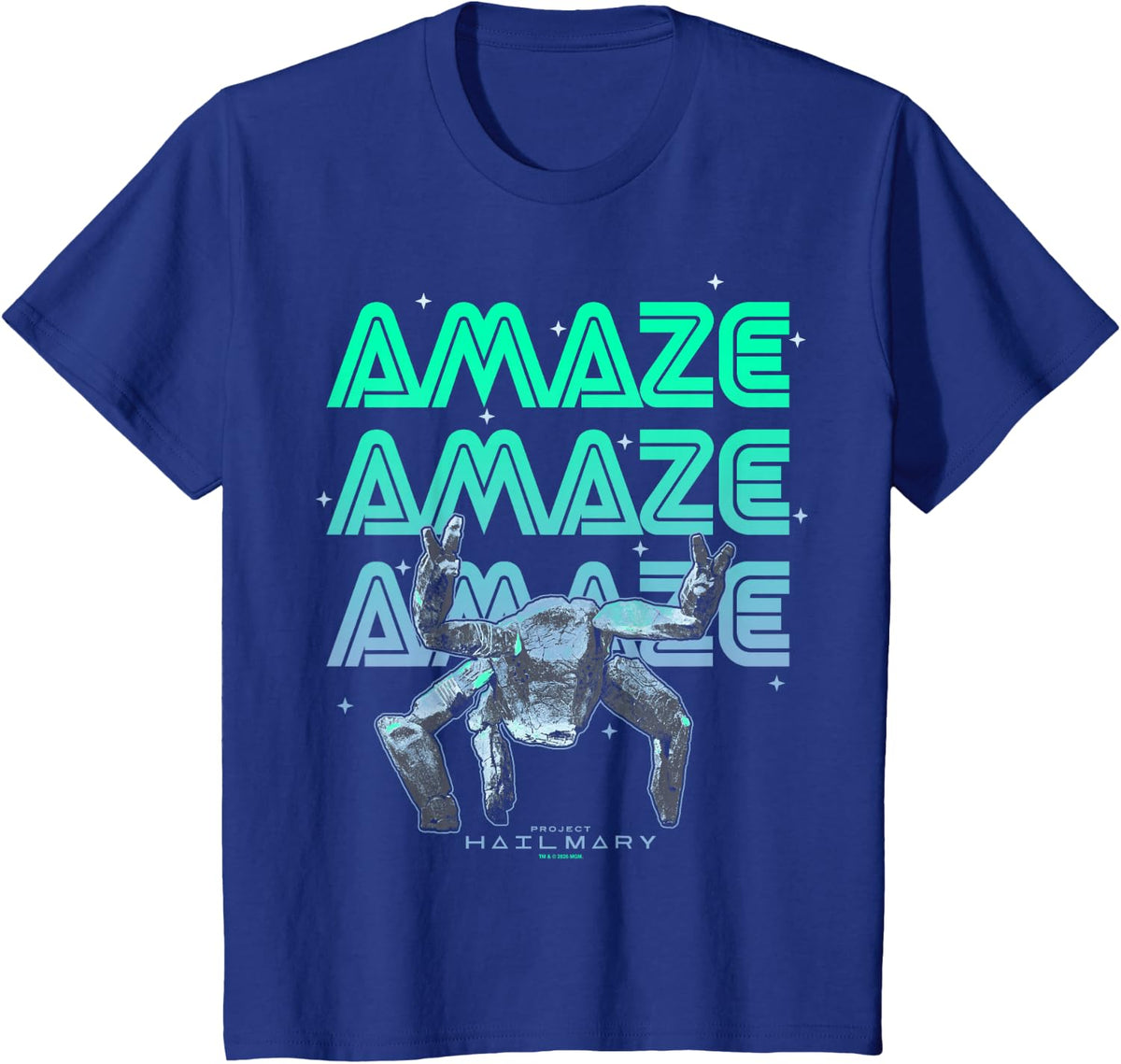 Project Hail Mary Amazing Rocky The Alien Neon Portrait Graphic Tees and T Shirts for Women Men