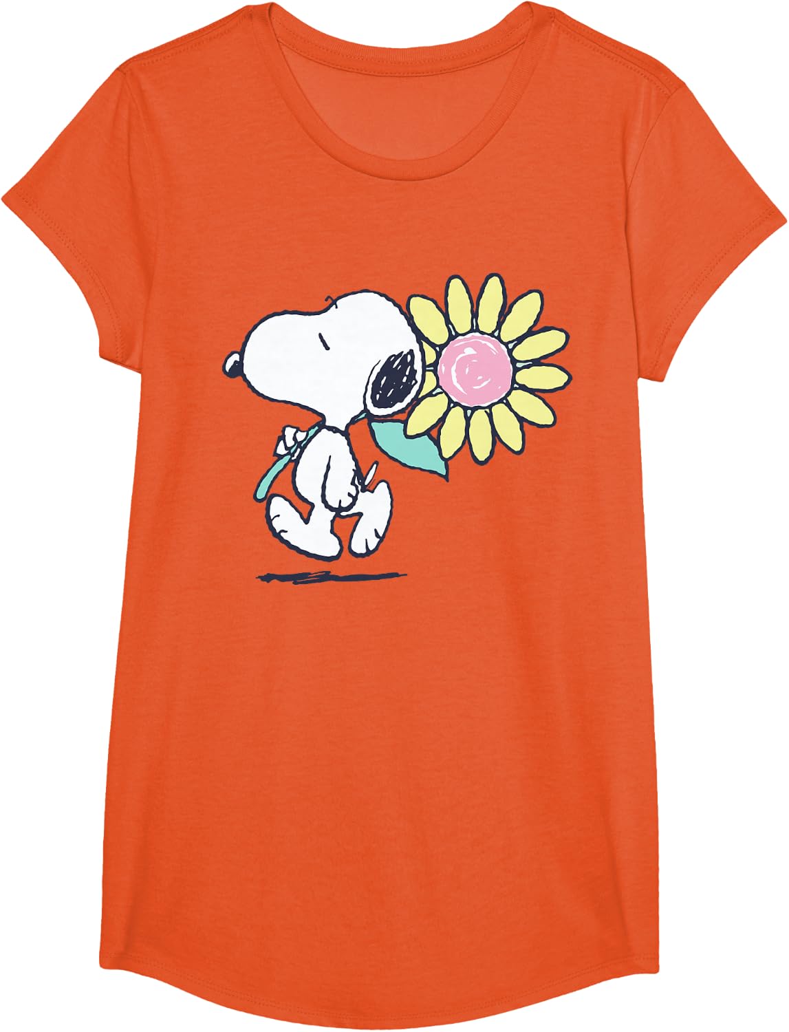 Peanuts Snoopy Pink Daisy Flower T-Shirt