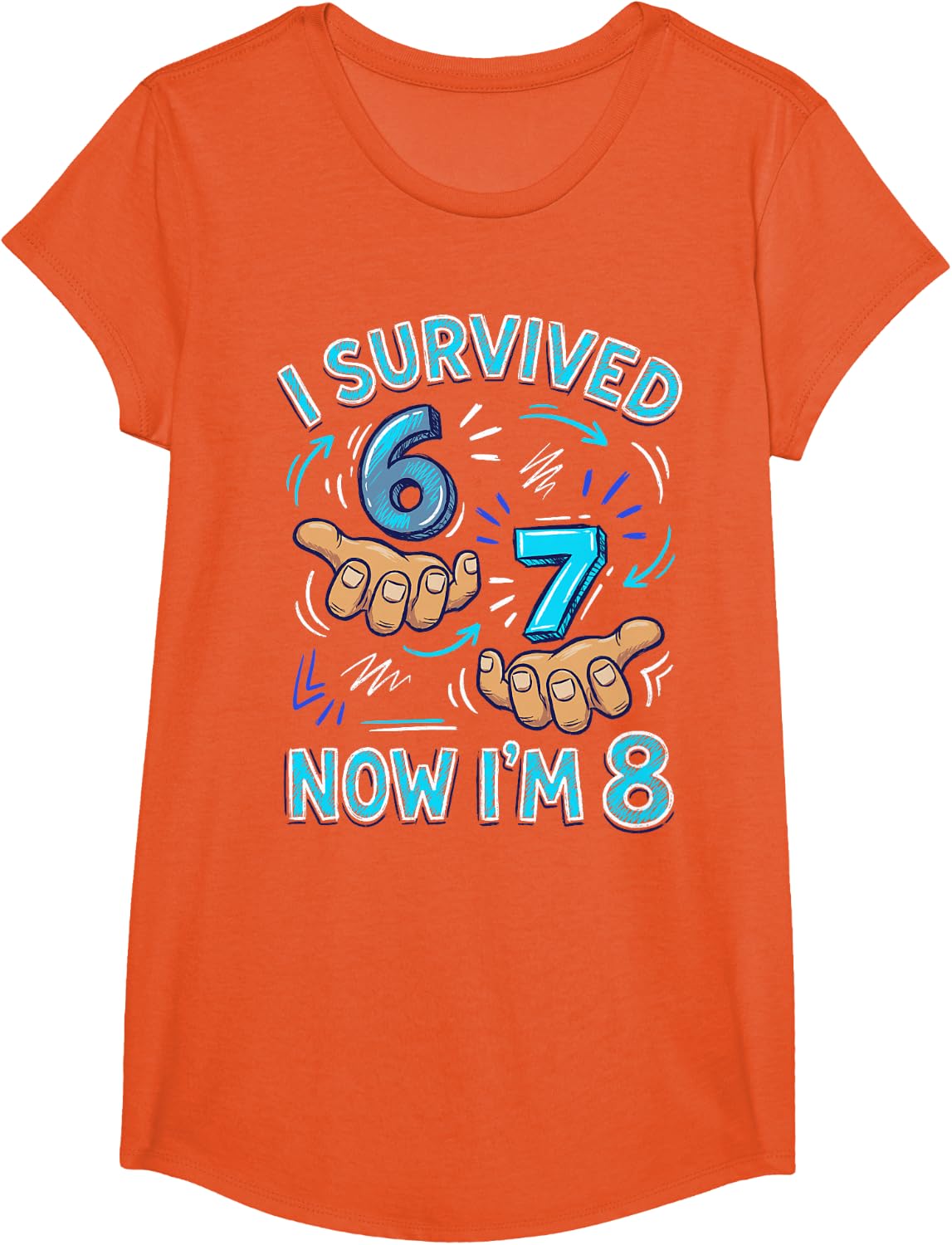 I Survived 6 7 Now I'm 8 8th Birthday Boys T-Shirt