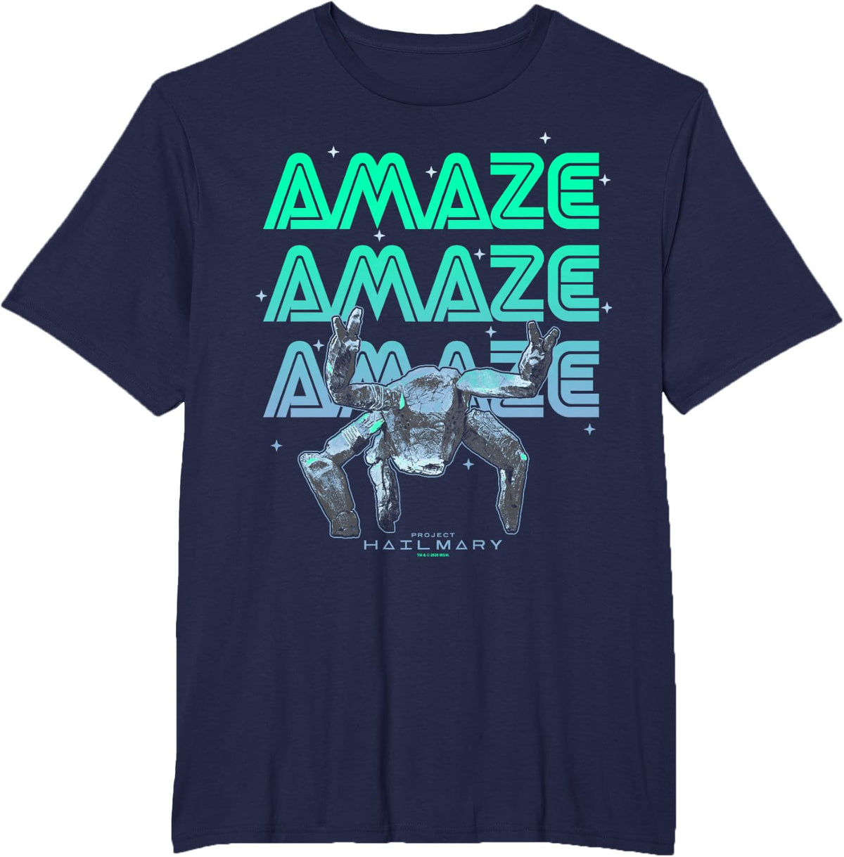 Project Hail Mary Amazing Rocky The Alien Neon Portrait Graphic Tees and T Shirts for Women Men