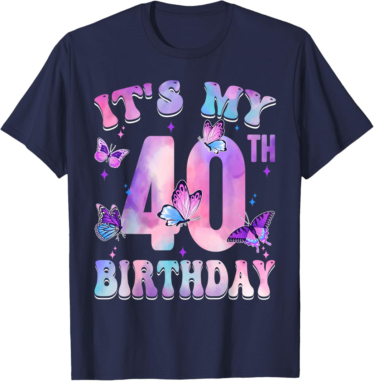 It's My 40th Birthday Butterfly Theme 40 Year Old Party Girl T-Shirt