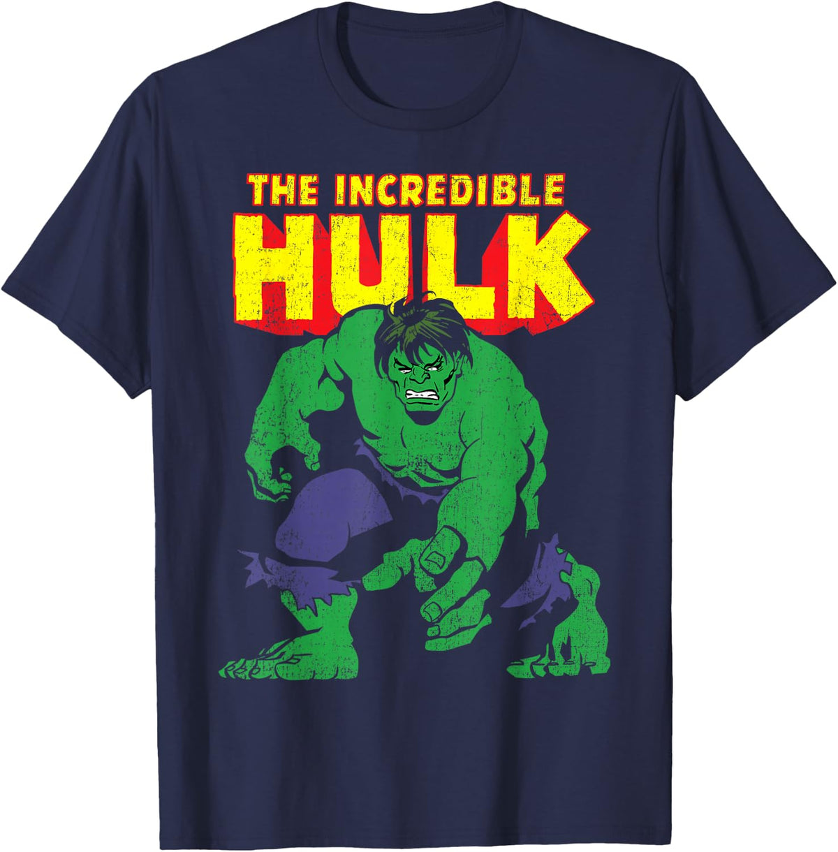 Marvel Classic The Incredible Hulk Distressed Portrait T-Shirt Small