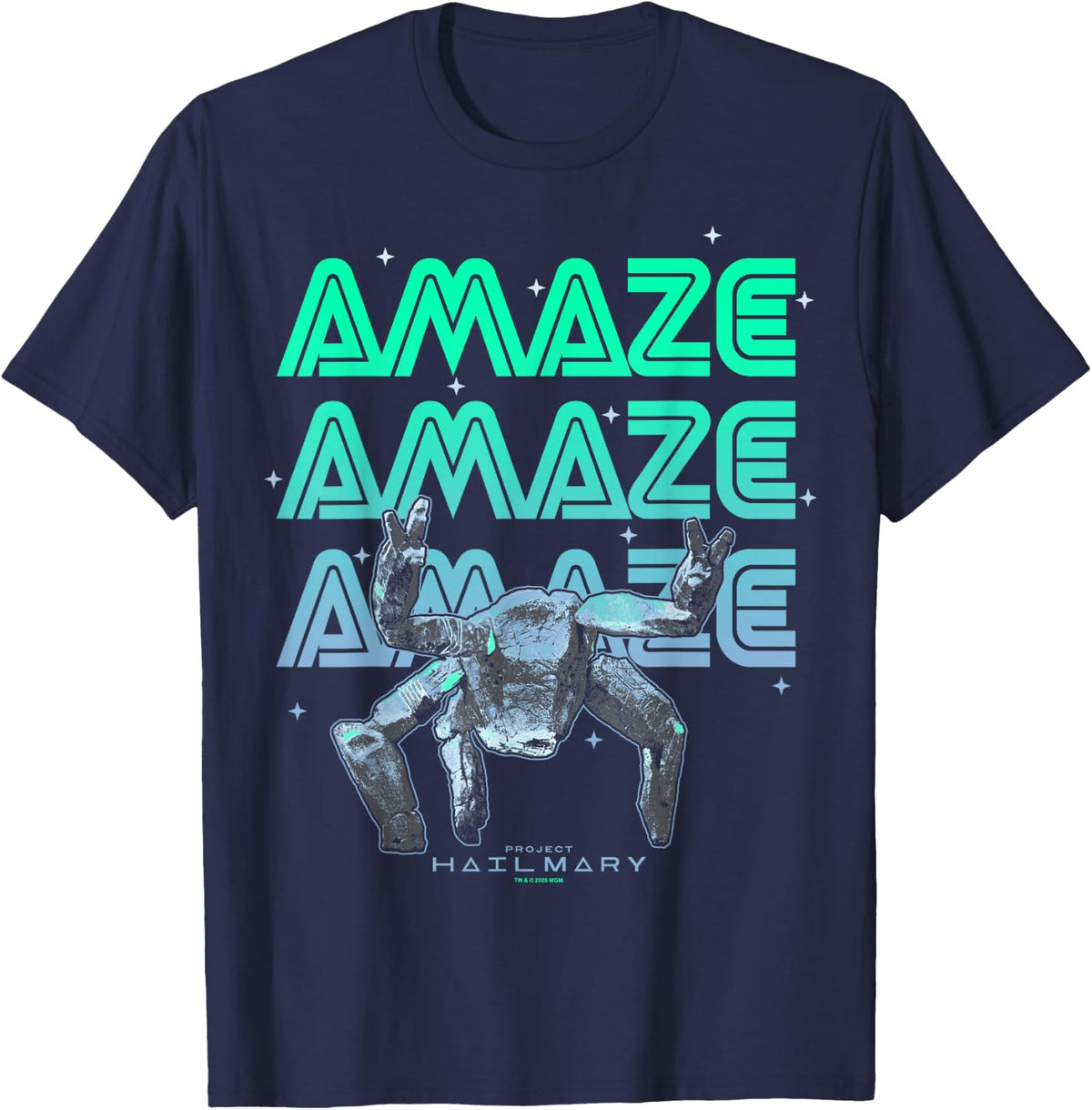 Project Hail Mary Amazing Rocky The Alien Neon Portrait Graphic Tees and T Shirts for Women Men