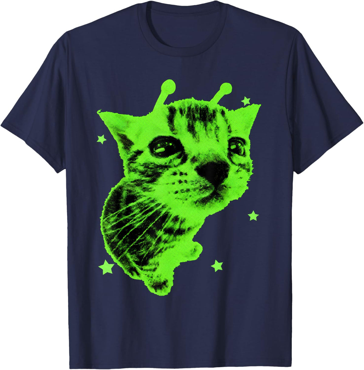 Funny Alien Cat Meme Retro Y2K Vintage Space Kitty Tees T Shirts for Men and Women