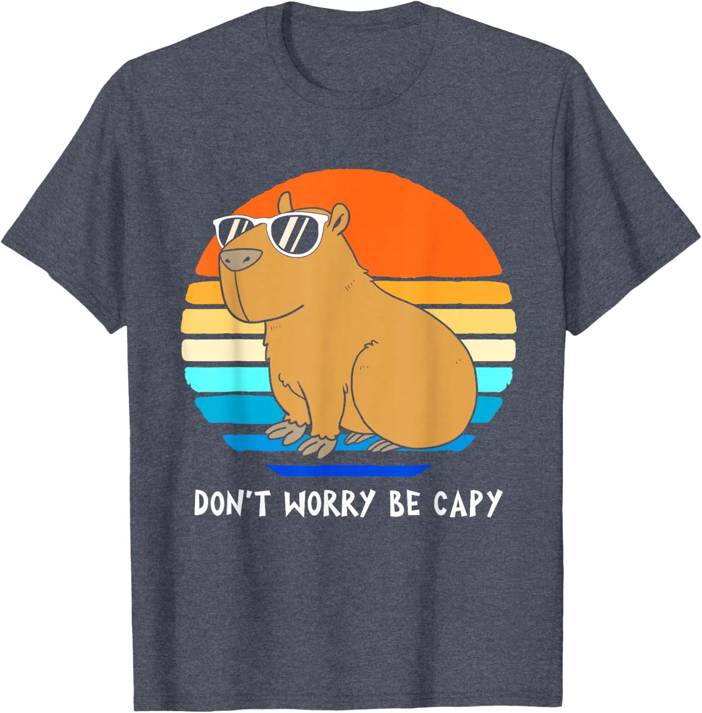 Funny Shirts Retro Rodent Capybara Don't Be Worry Be Capy Tees T Shirts for Men and Women