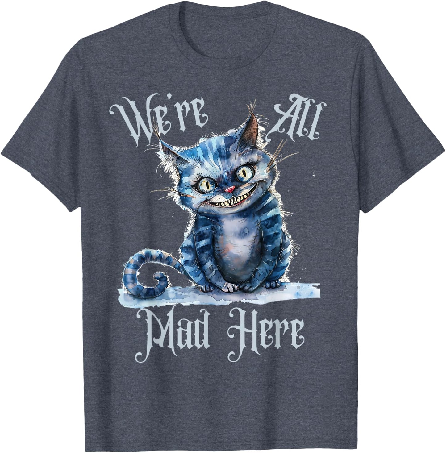 We're all Mad Here Cheshire Cat Alice Wonderland Book Kids T-Shirt