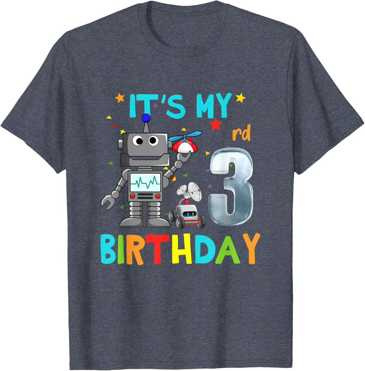 Funny 3rd Birthday Shirts Robot Birthday Shirt 3 Year Old T-Shirt